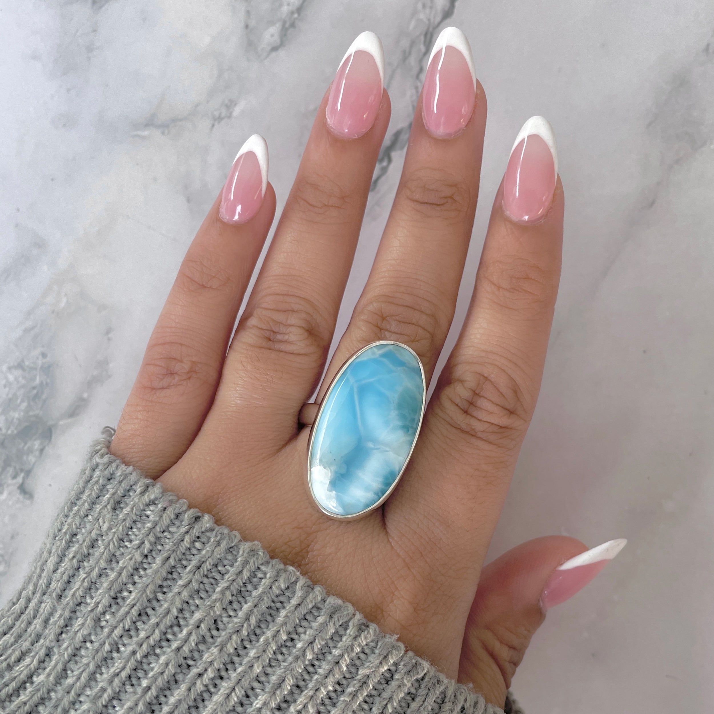 Larimar Adjustable Ring-(LAR-R-1897.)