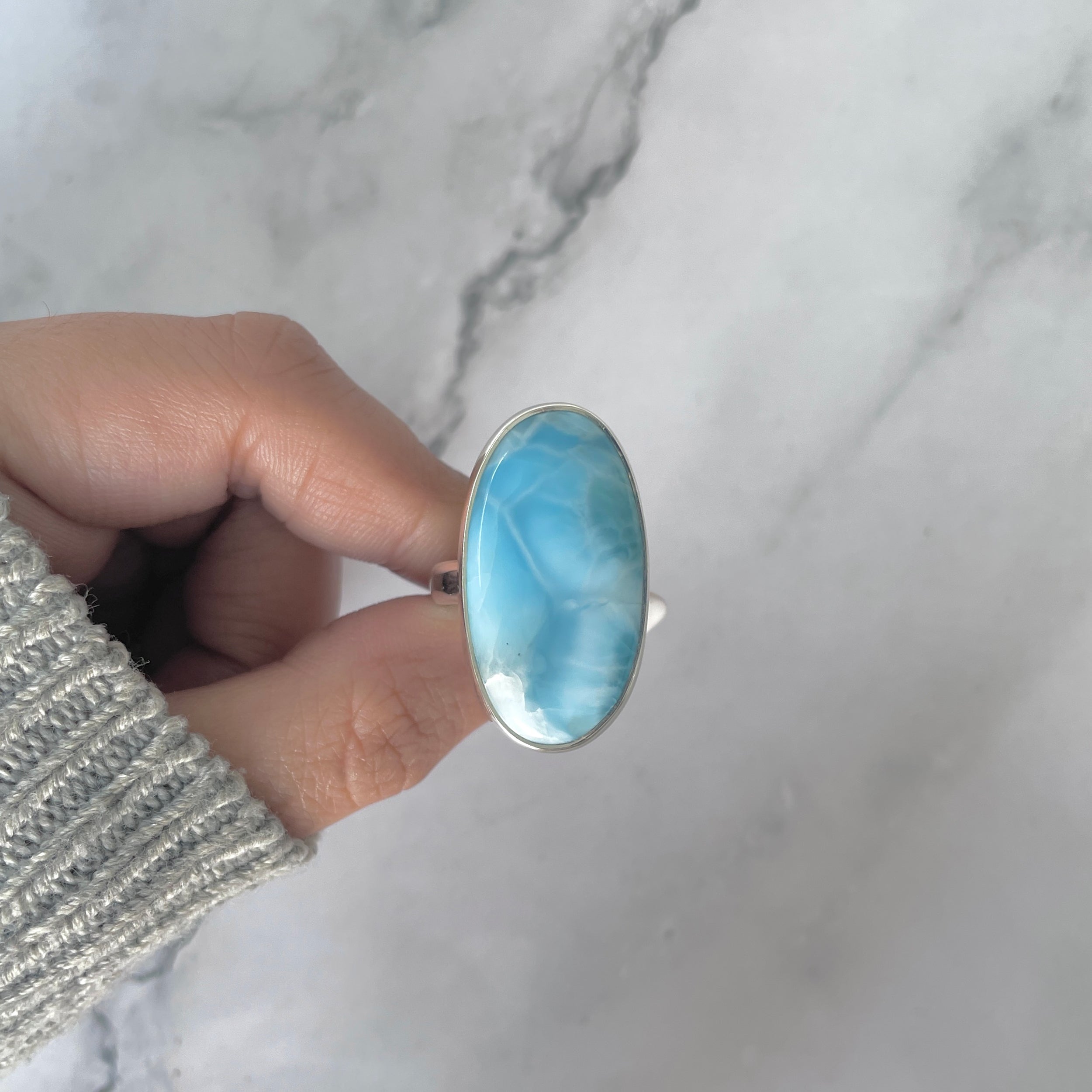 Larimar Adjustable Ring-(LAR-R-1897.)