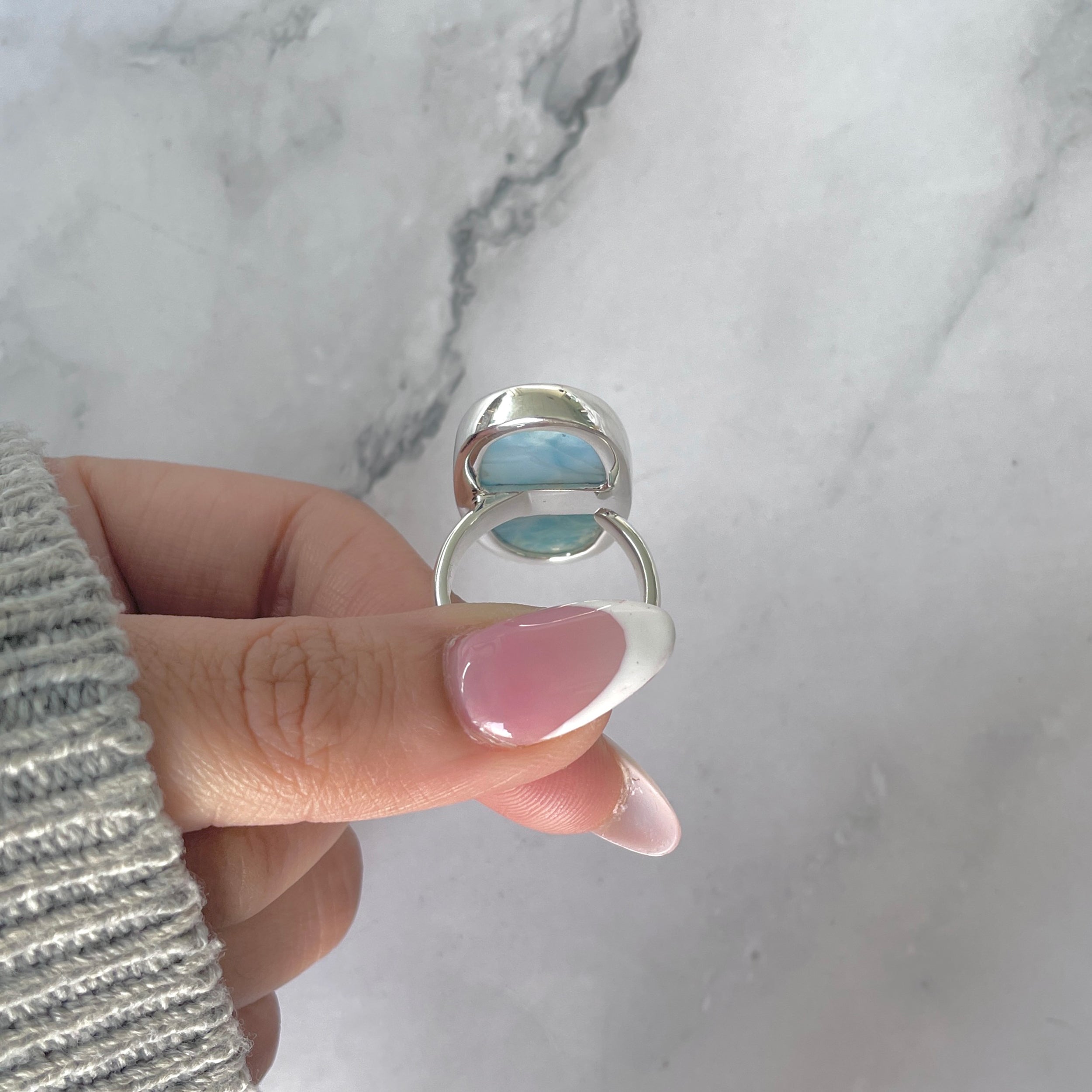Larimar Adjustable Ring-(LAR-R-1897.)