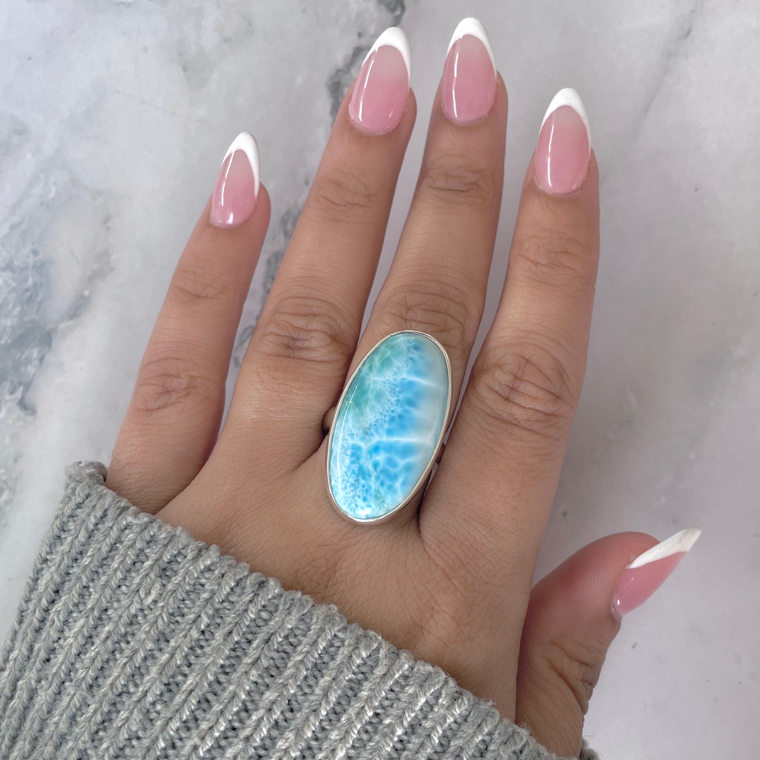 Larimar Adjustable Ring-(LAR-R-1898.)