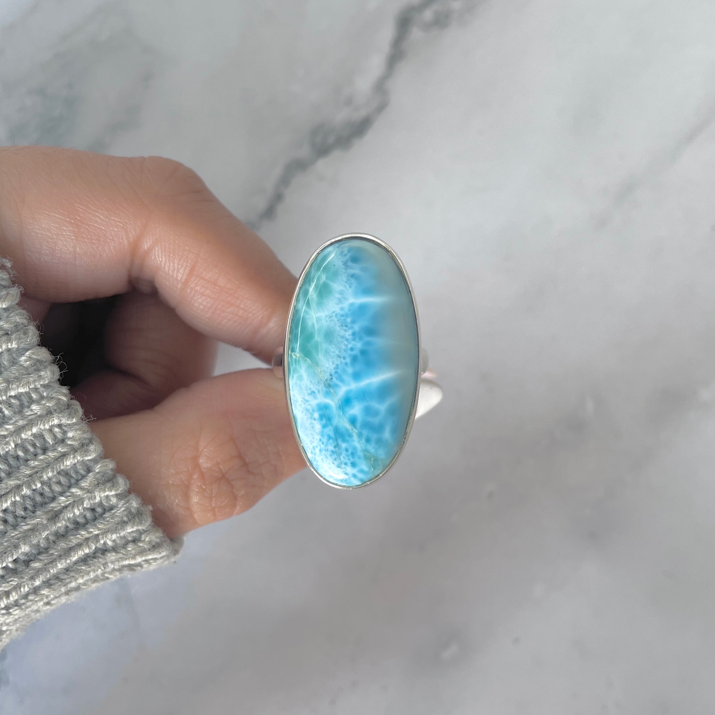 Larimar Adjustable Ring-(LAR-R-1898.)