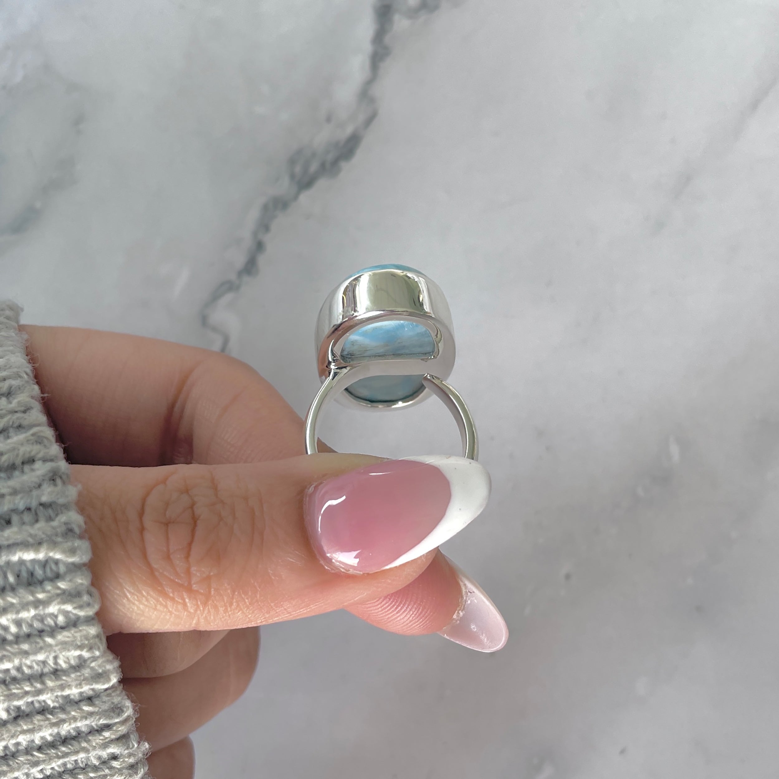 Larimar Adjustable Ring-(LAR-R-1898.)