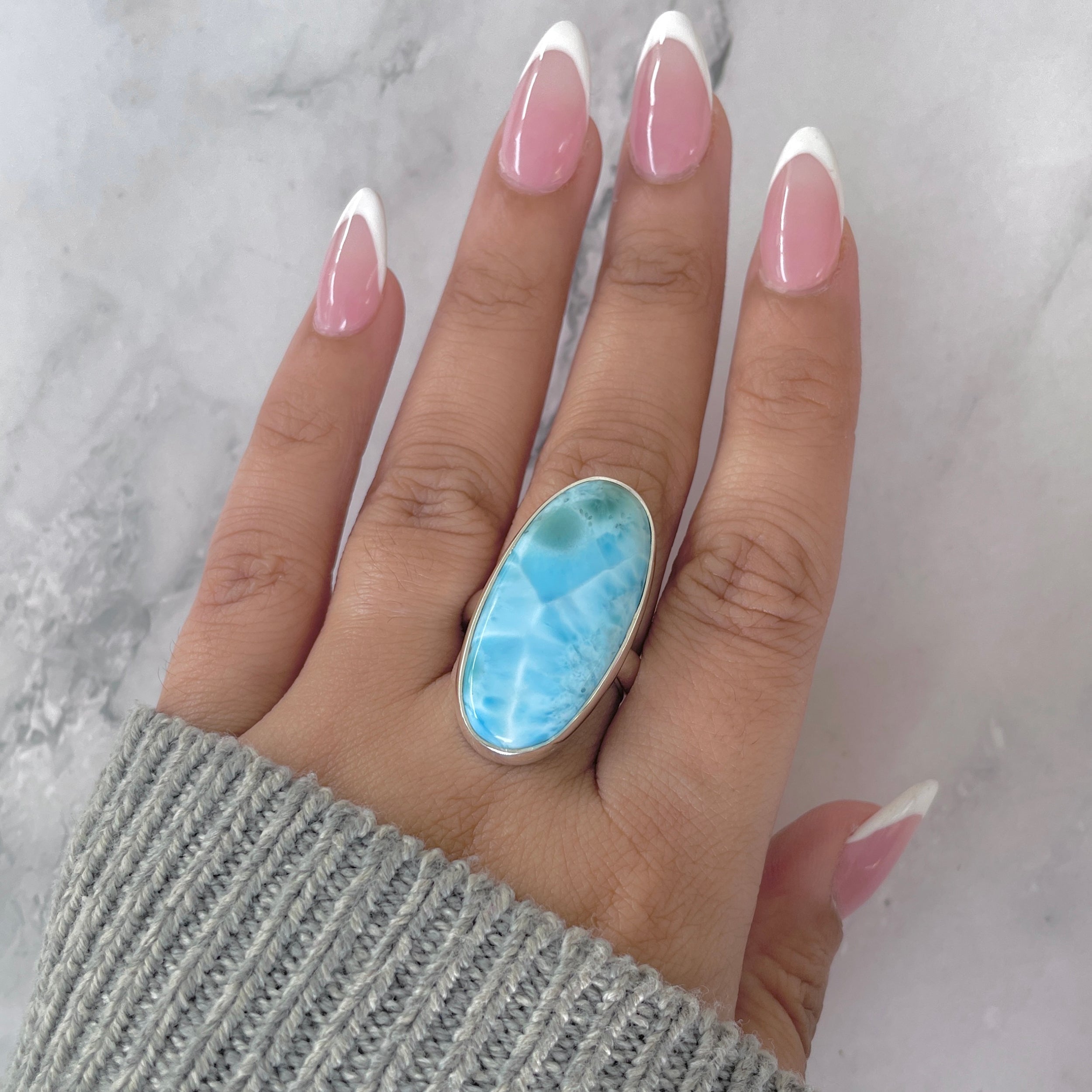 Larimar Adjustable Ring-(LAR-R-1899.)
