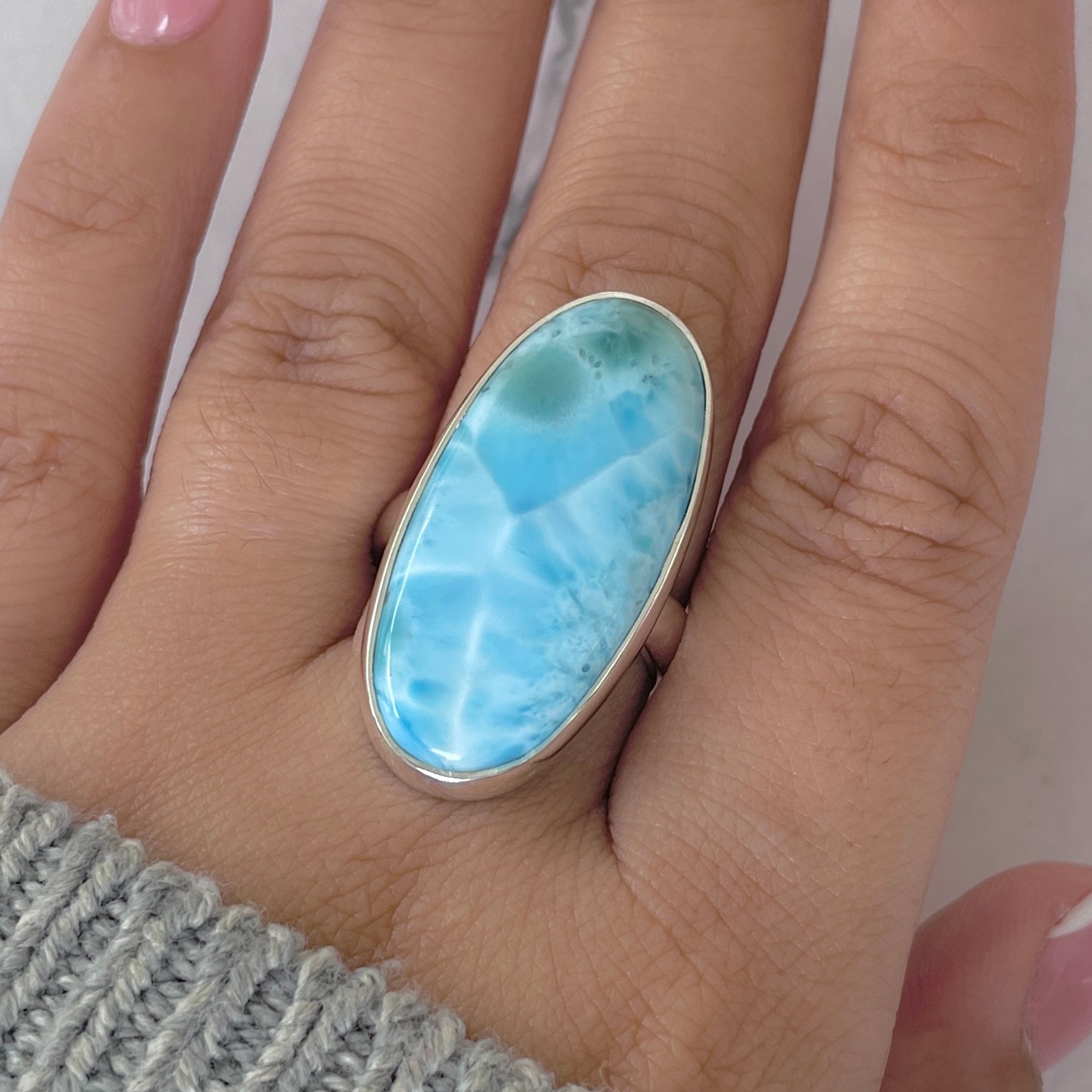 Larimar Adjustable Ring-(LAR-R-1899.)