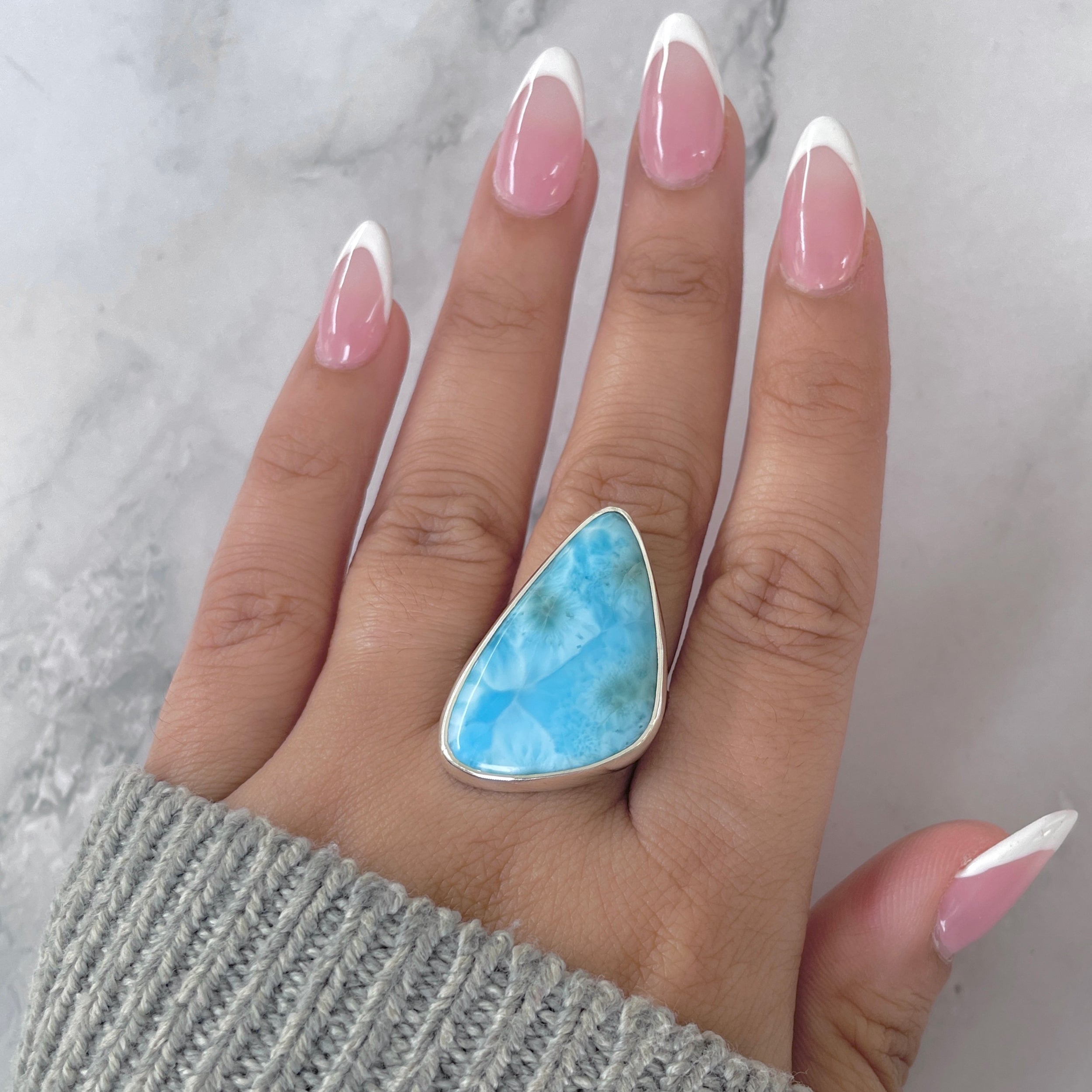 Larimar Adjustable Ring-(LAR-R-1900.)