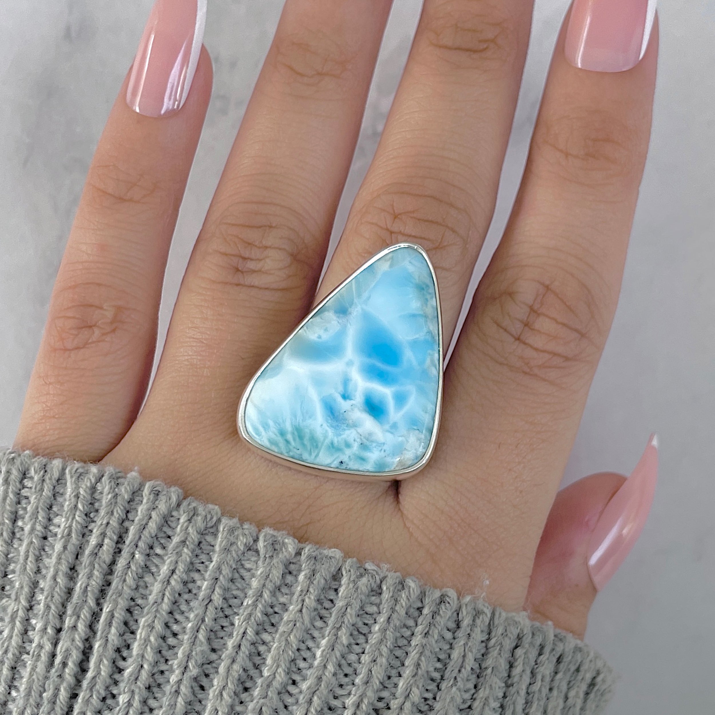 Larimar Adjustable Ring-(LAR-R-1901.)
