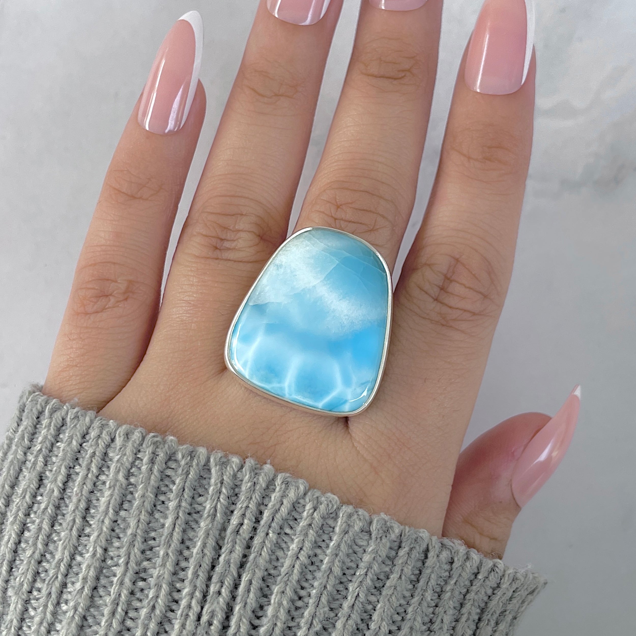 Larimar Adjustable Ring-(LAR-R-1902.)