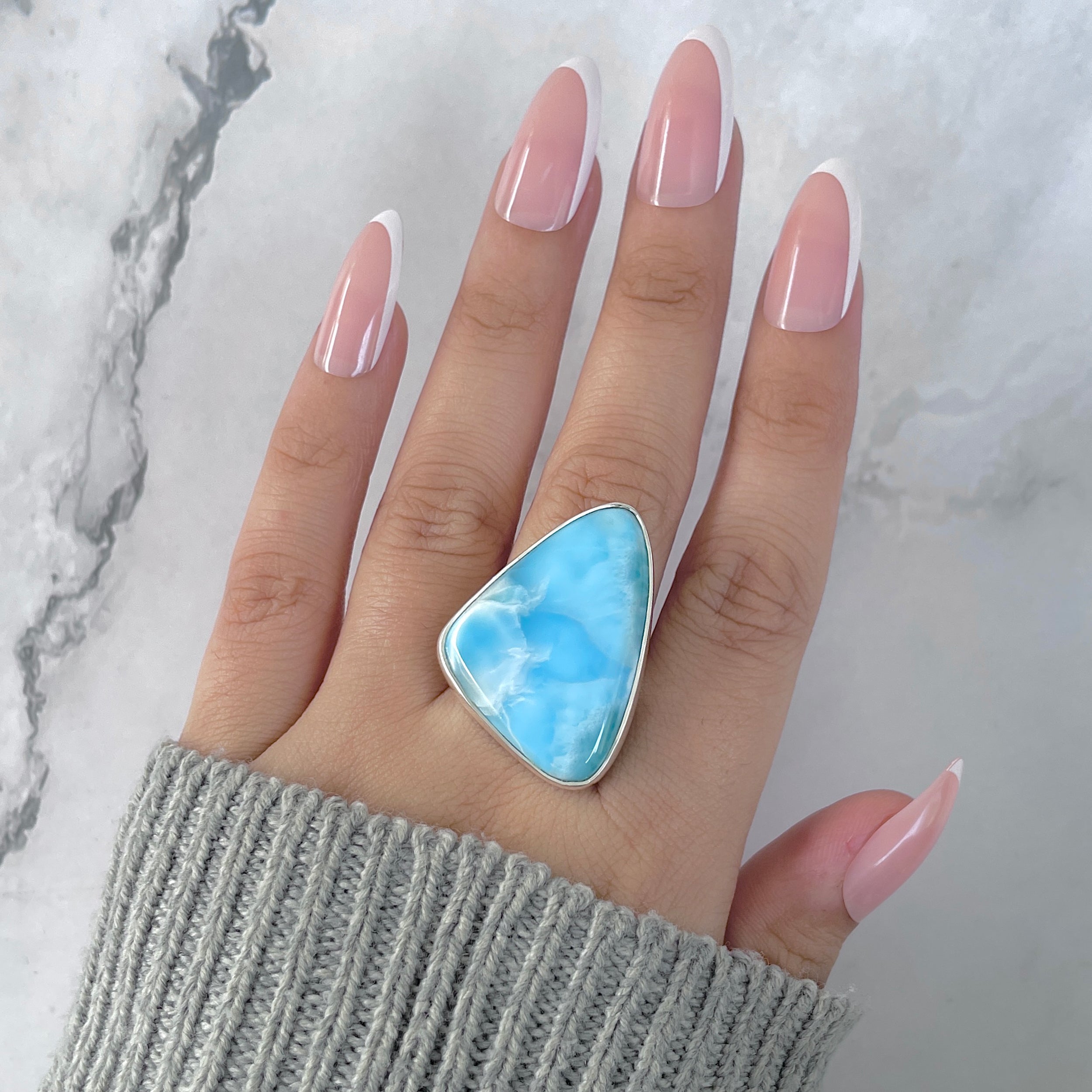 Larimar Adjustable Ring-(LAR-R-1903.)