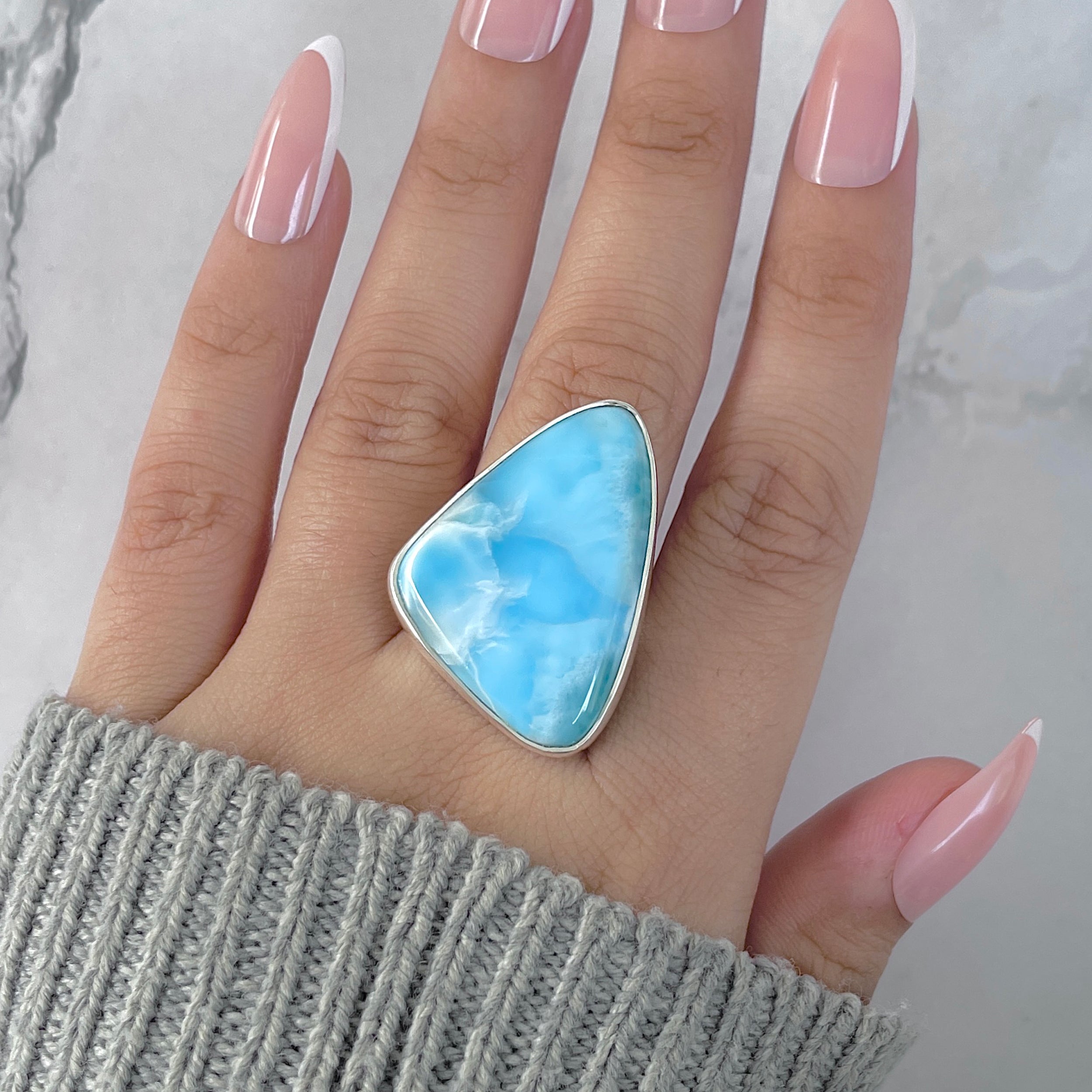 Larimar Adjustable Ring-(LAR-R-1903.)