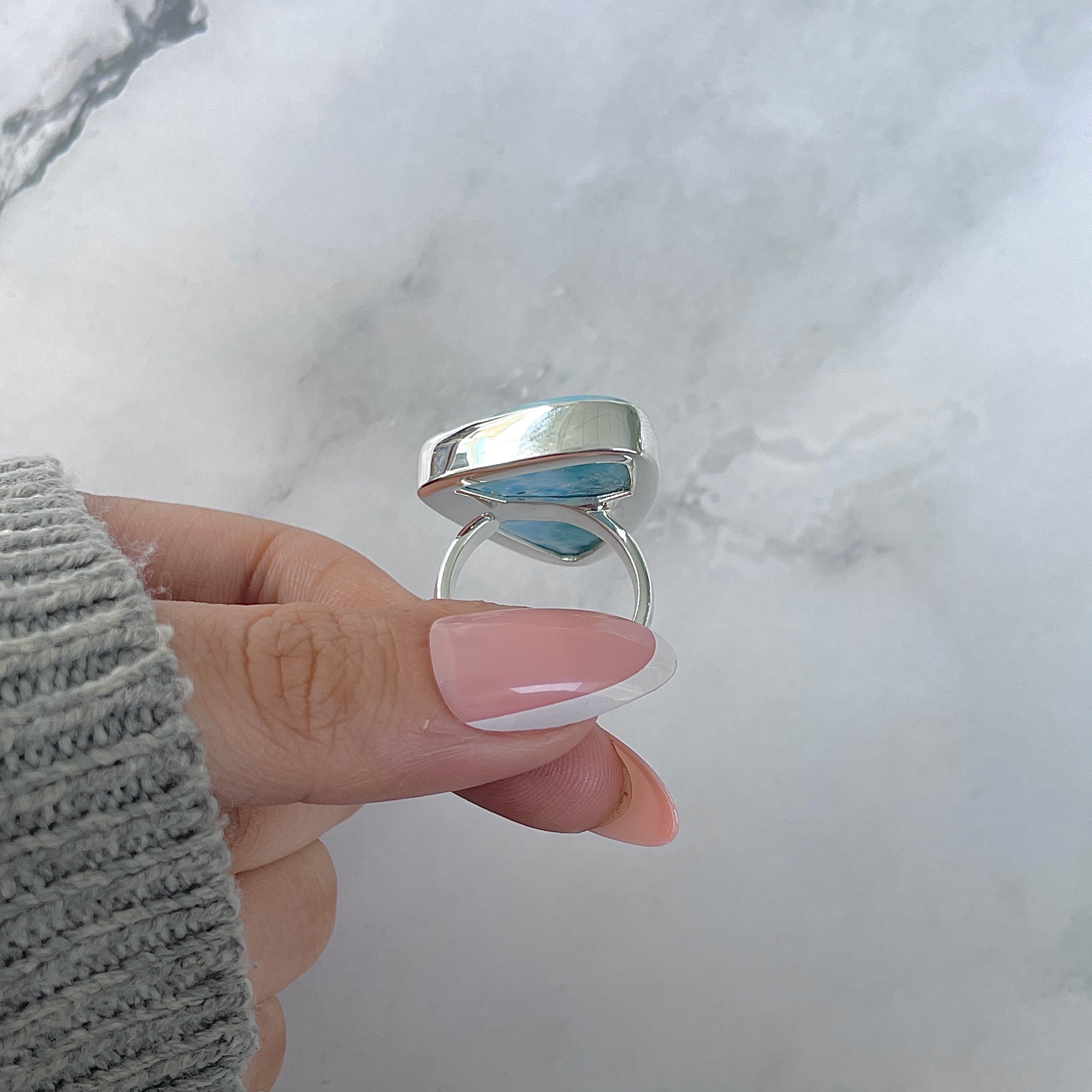 Larimar Adjustable Ring-(LAR-R-1903.)
