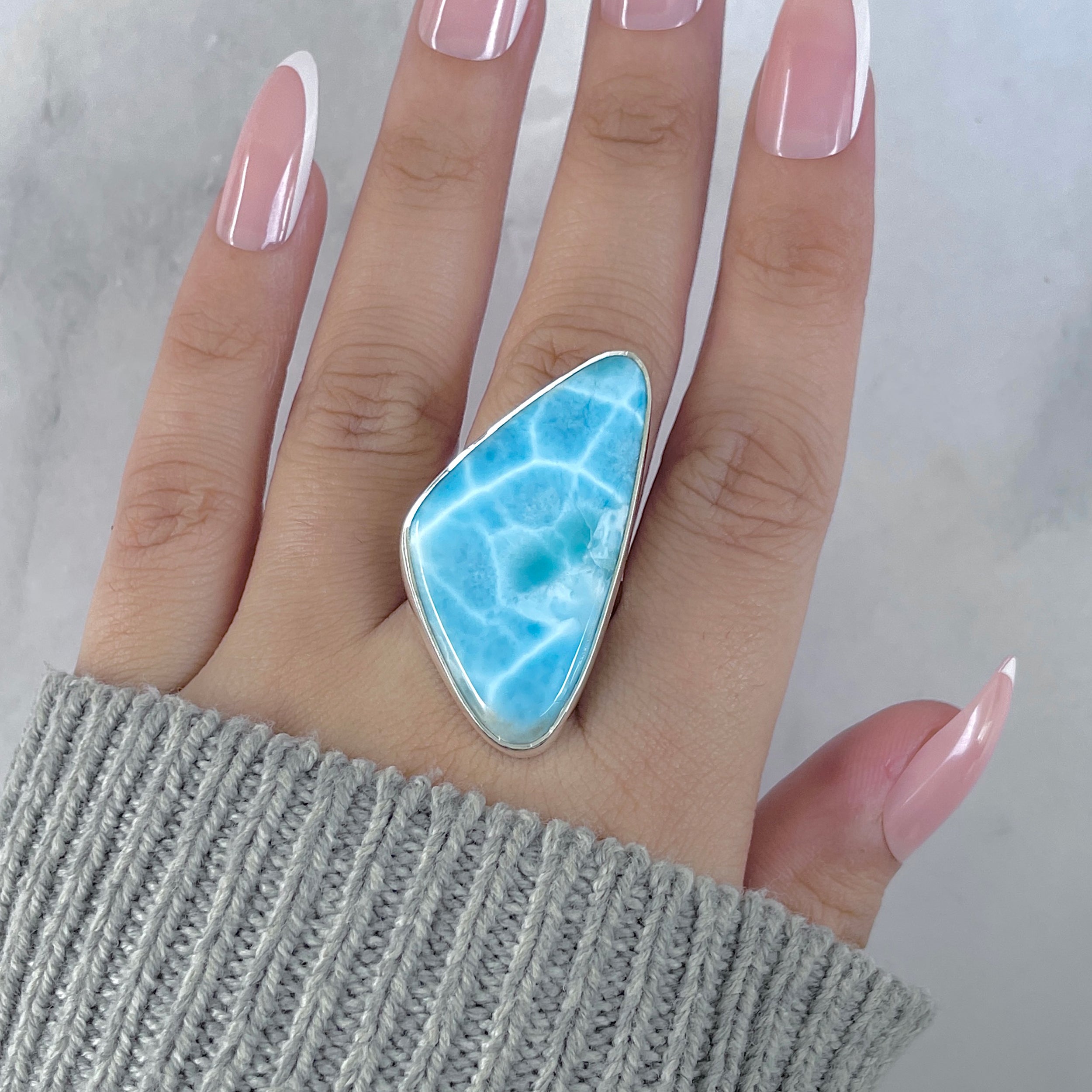 Larimar Adjustable Ring-(LAR-R-1906.)