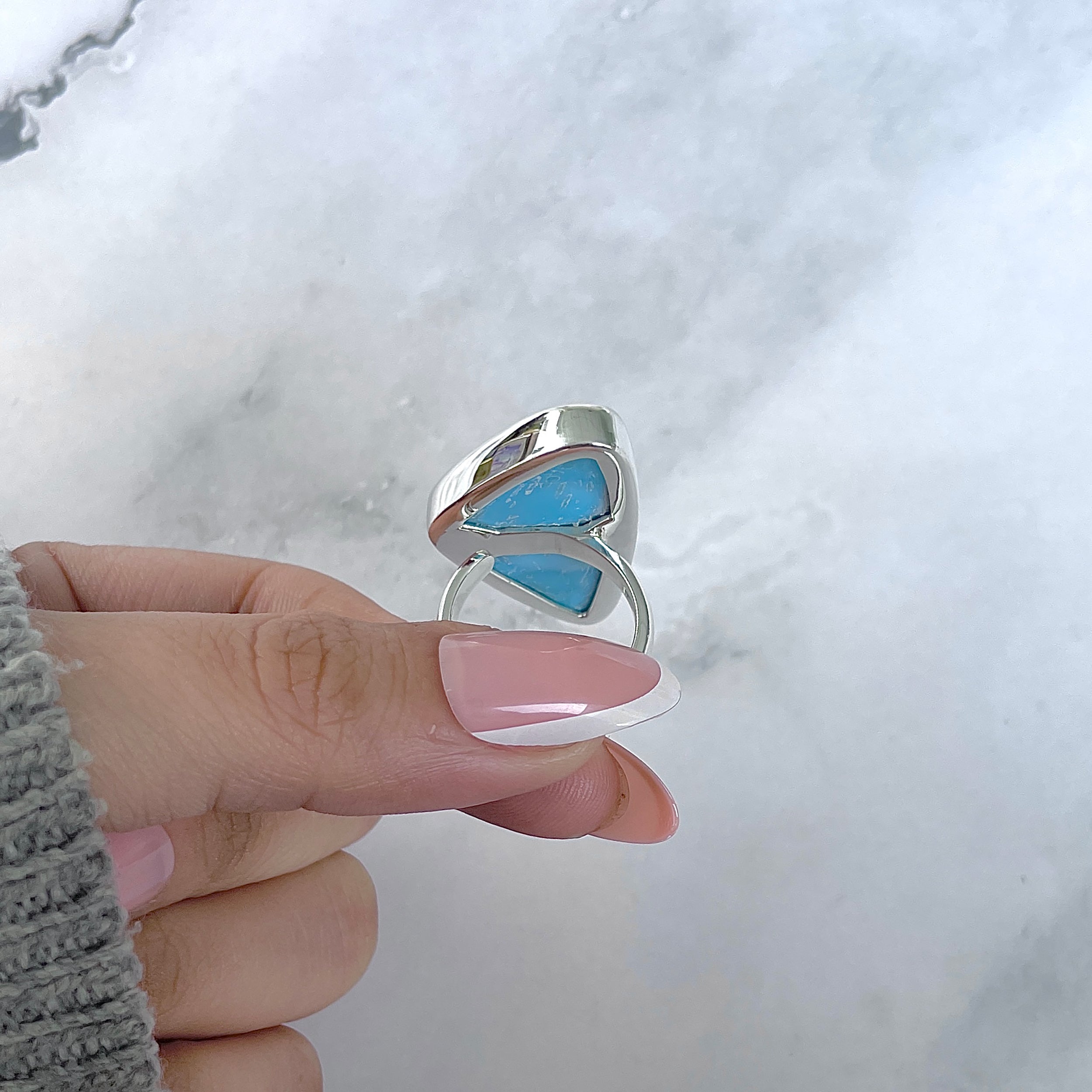 Larimar Adjustable Ring-(LAR-R-1906.)