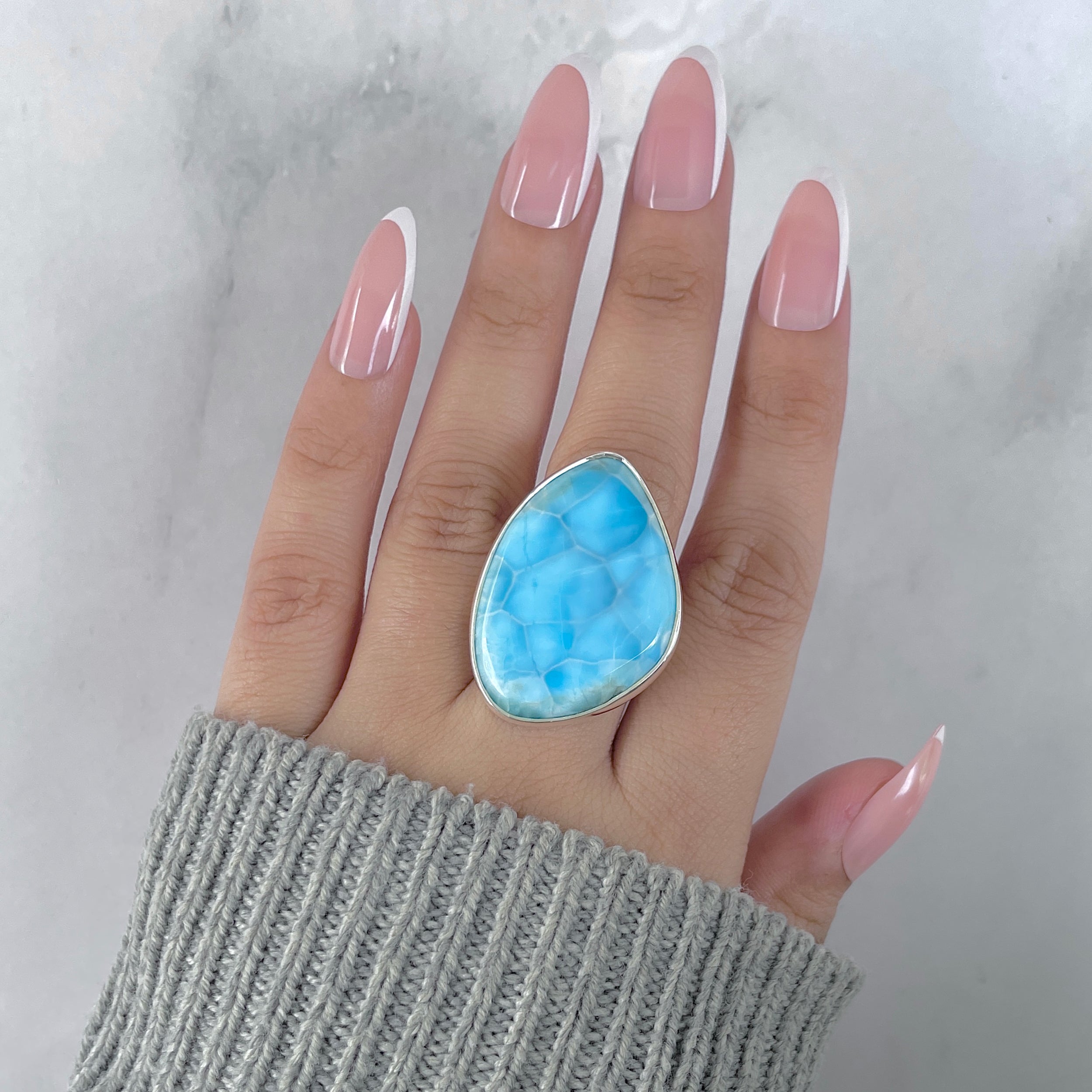 Larimar Adjustable Ring-(LAR-R-1907.)
