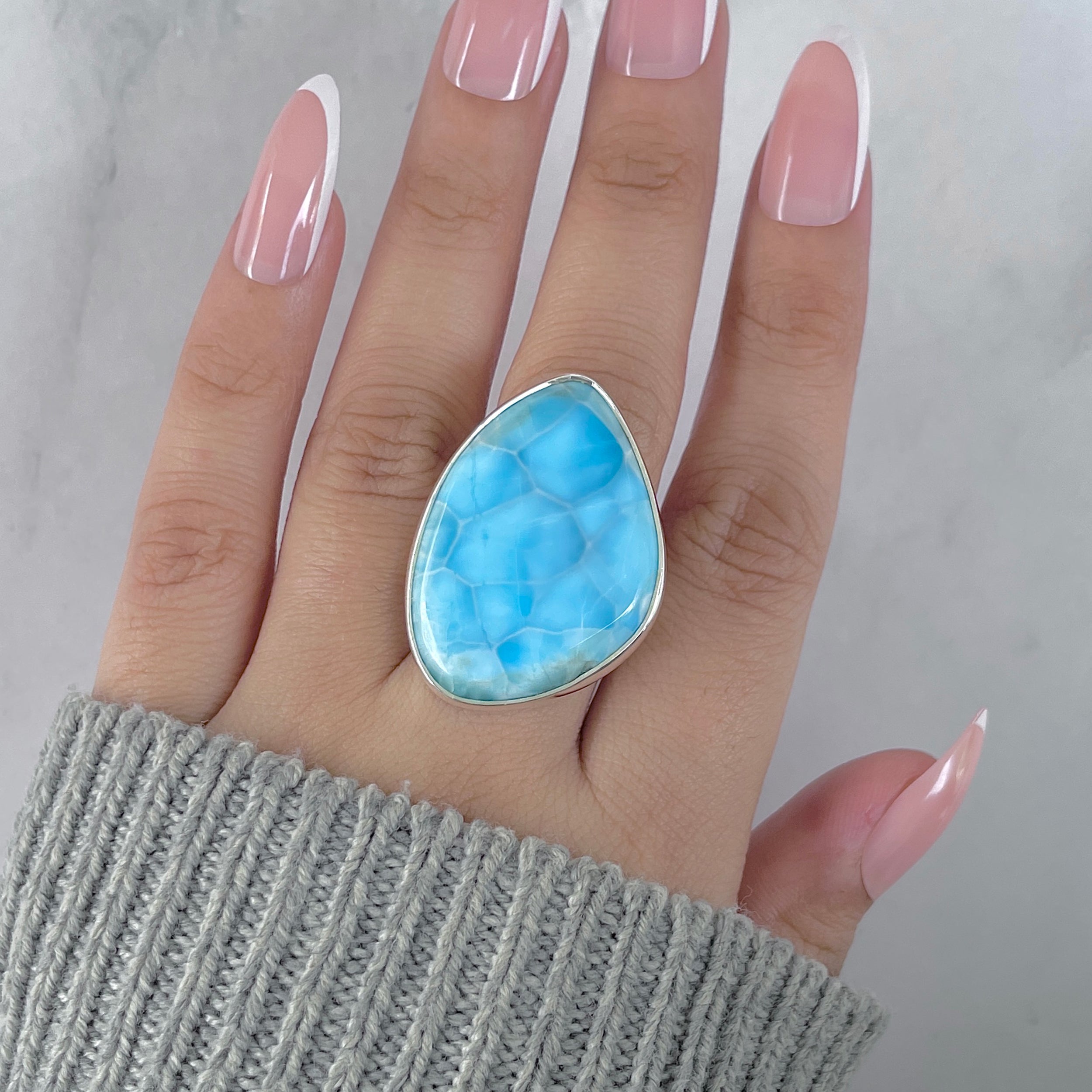 Larimar Adjustable Ring-(LAR-R-1907.)