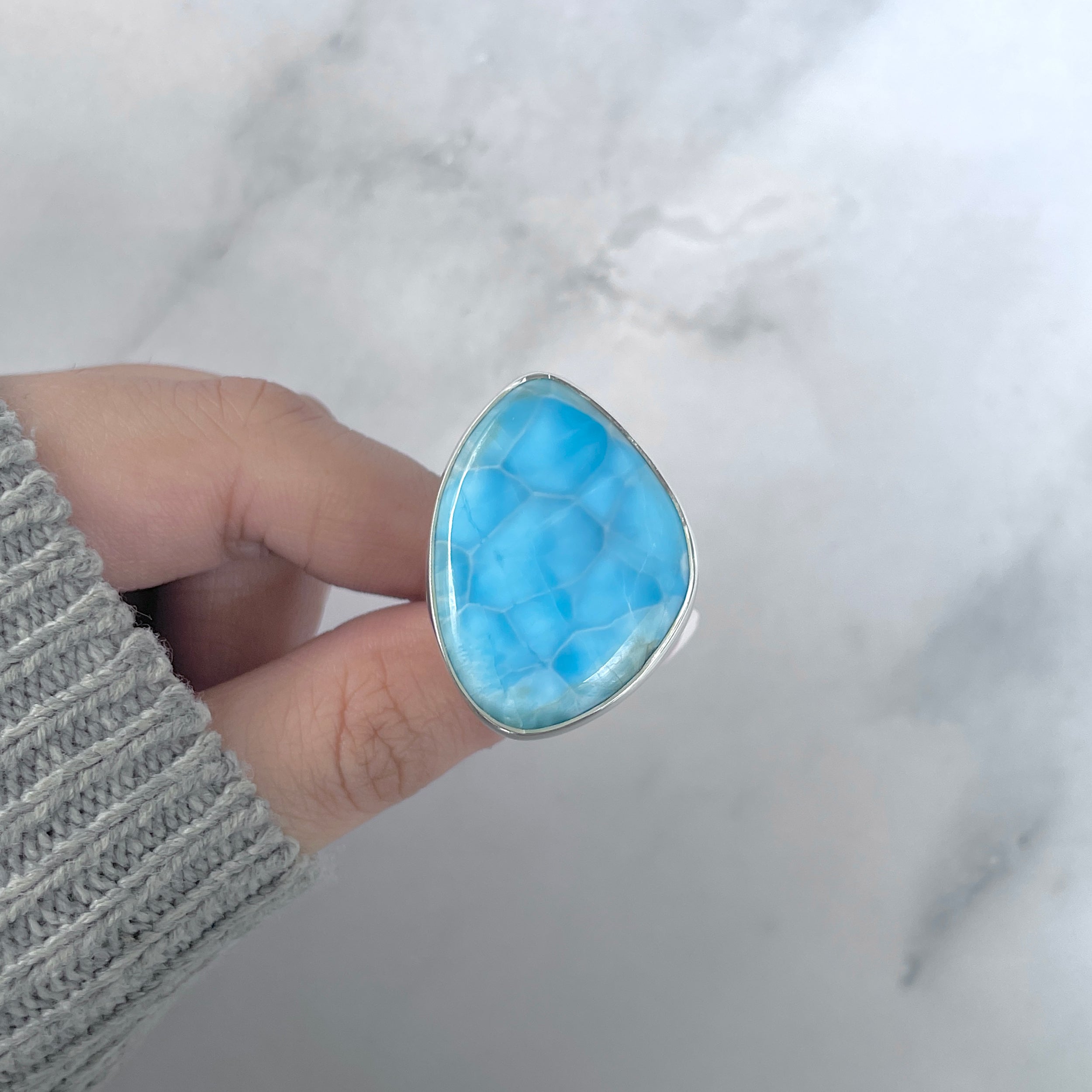 Larimar Adjustable Ring-(LAR-R-1907.)