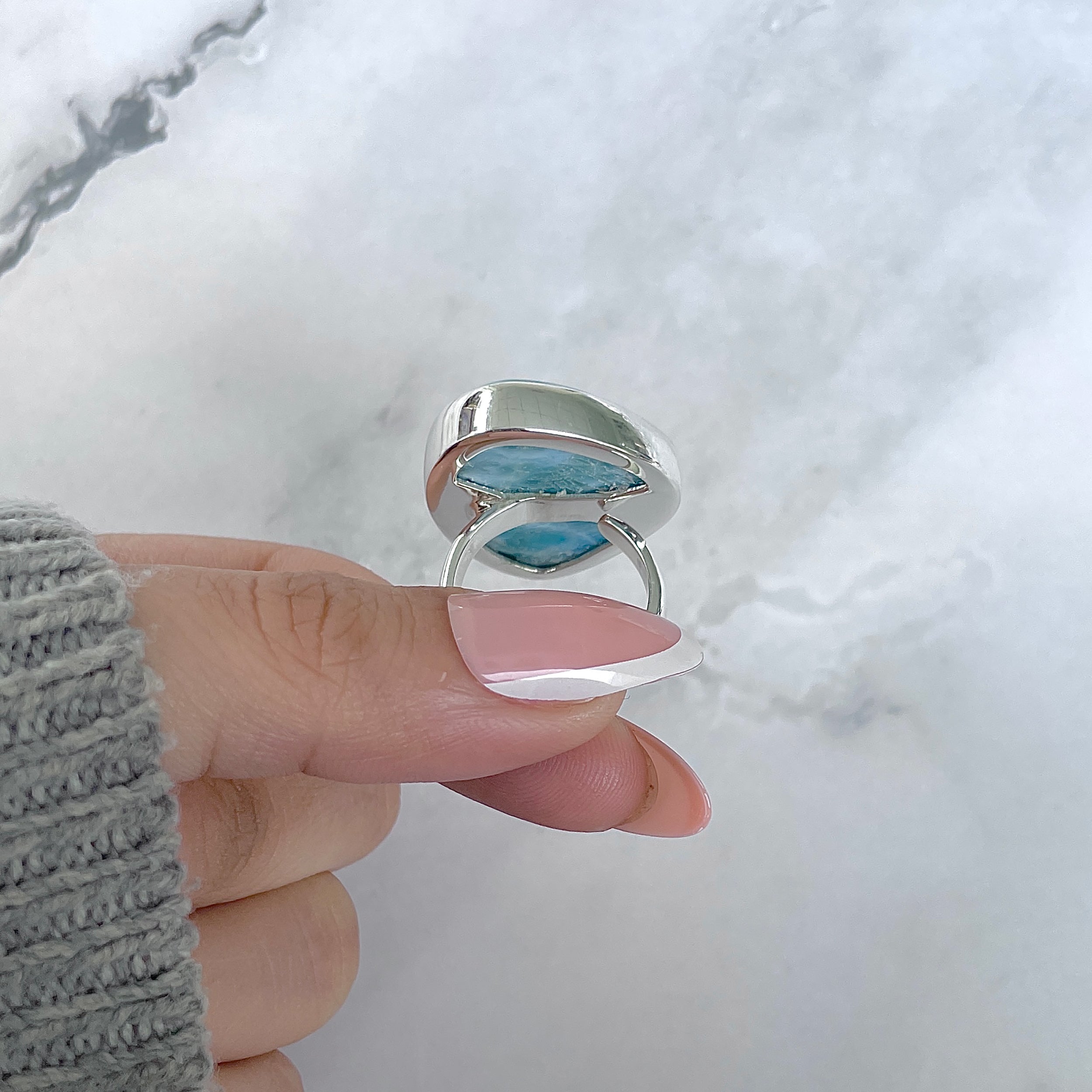 Larimar Adjustable Ring-(LAR-R-1907.)