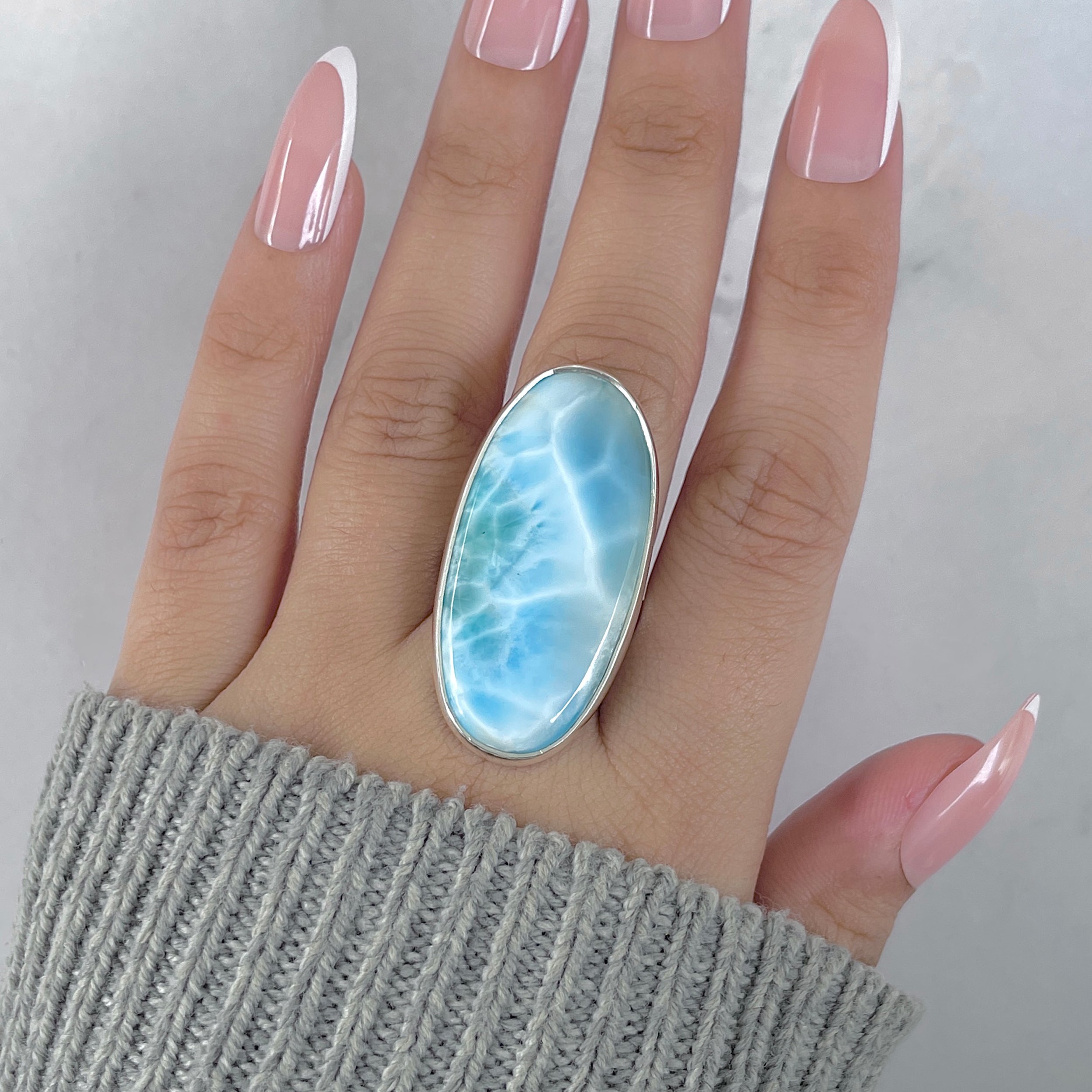 Larimar Adjustable Ring-(LAR-R-1908.)