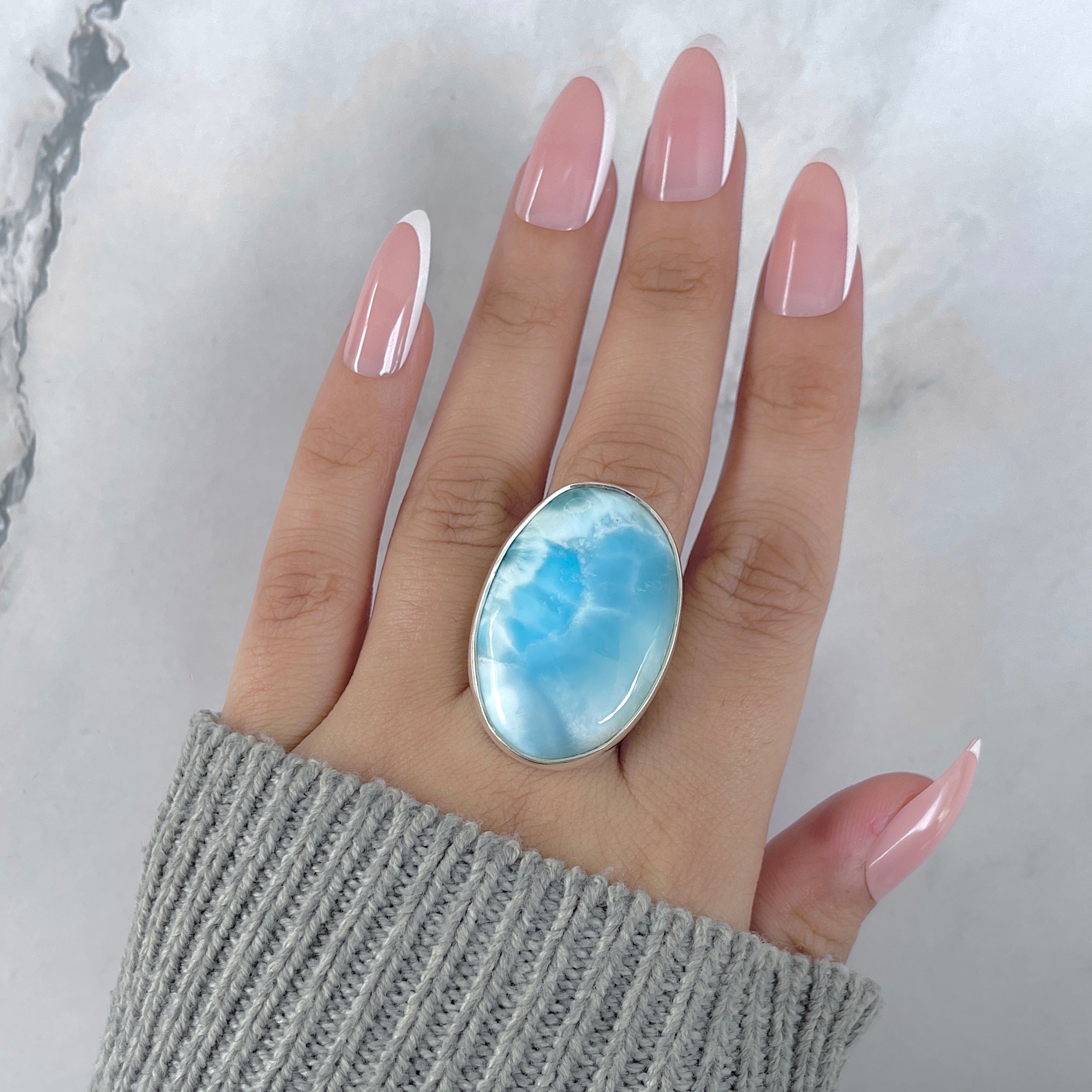 Larimar Adjustable Ring-(LAR-R-1909.)