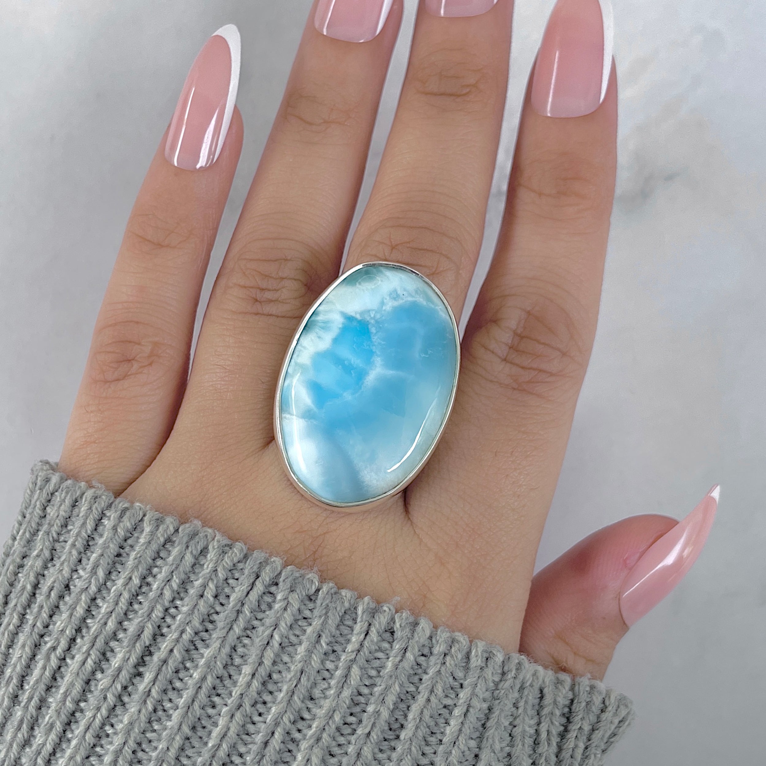 Larimar Adjustable Ring-(LAR-R-1909.)