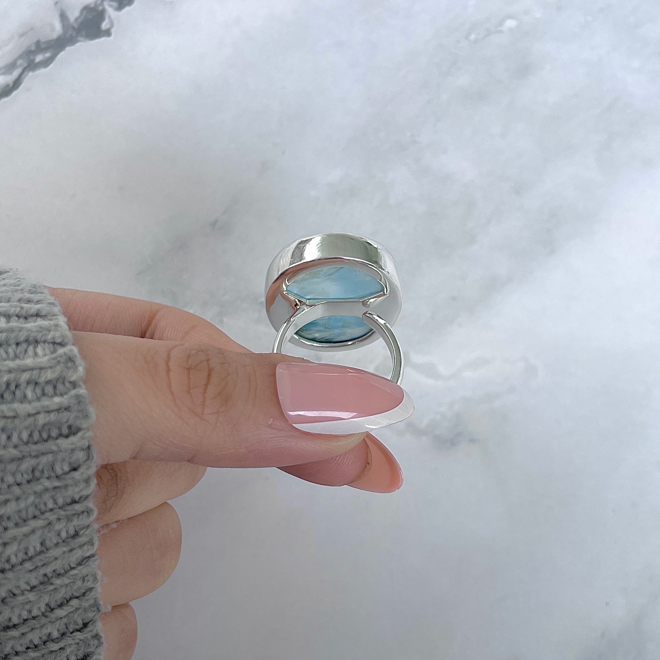 Larimar Adjustable Ring-(LAR-R-1909.)