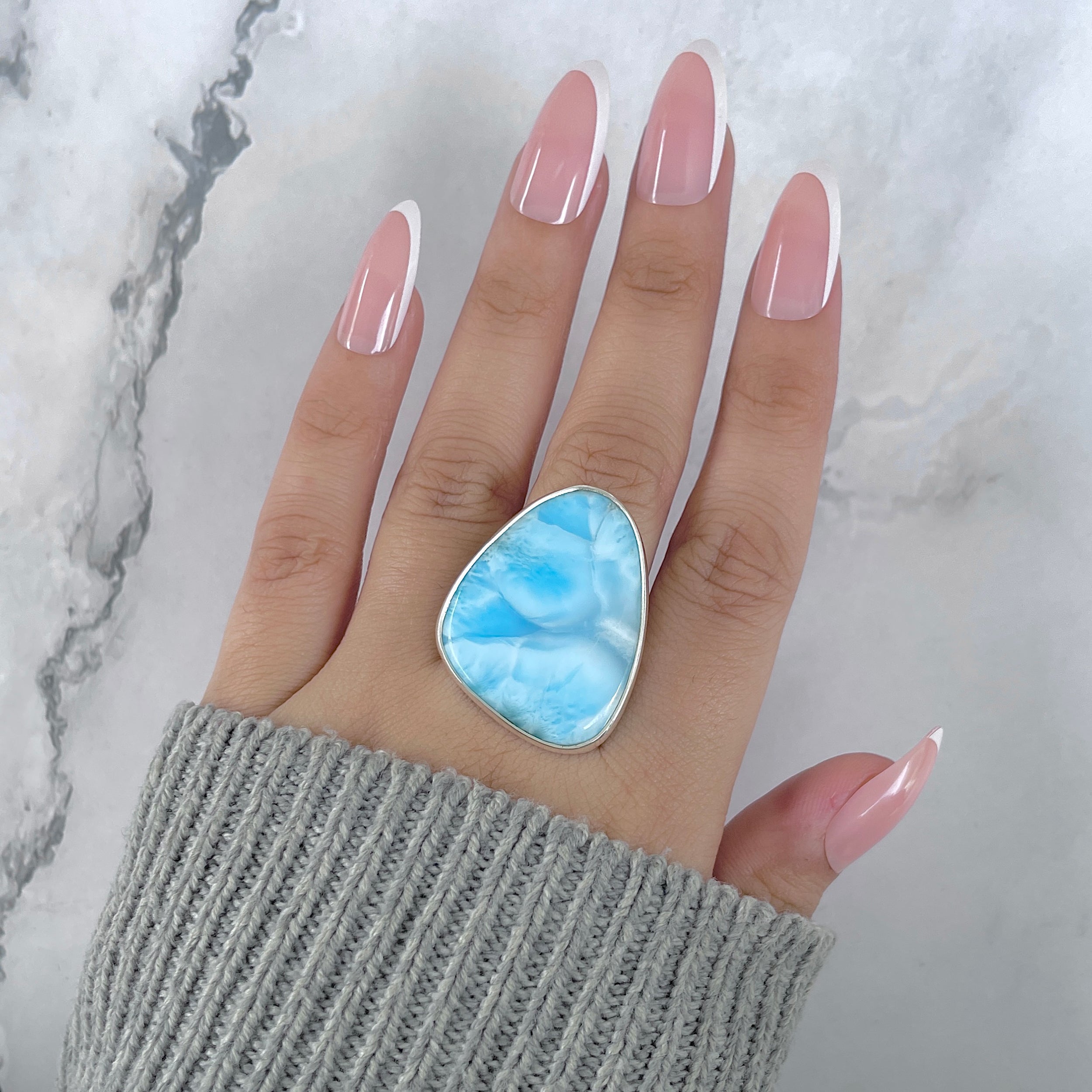Larimar Adjustable Ring-(LAR-R-1910.)