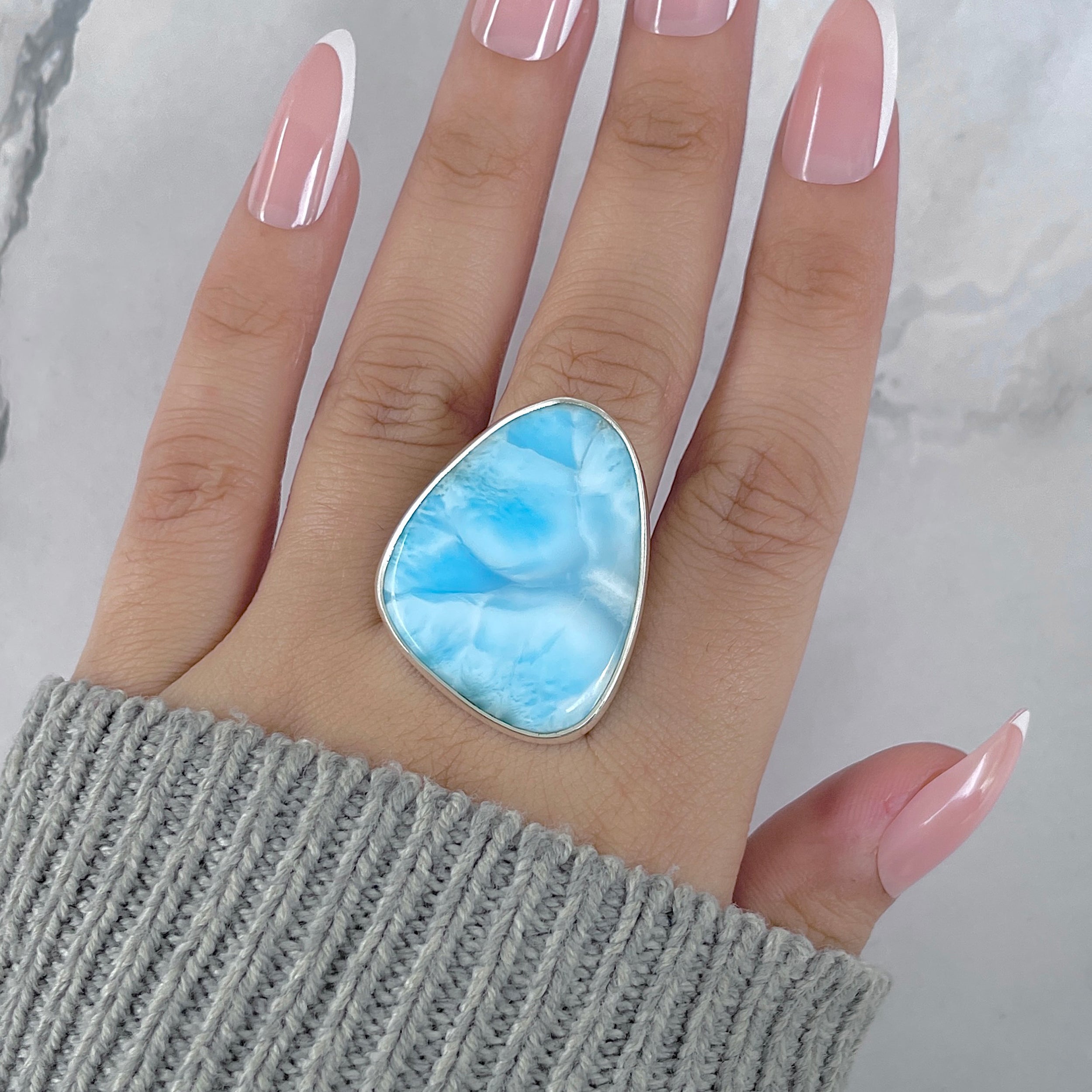 Larimar Adjustable Ring-(LAR-R-1910.)