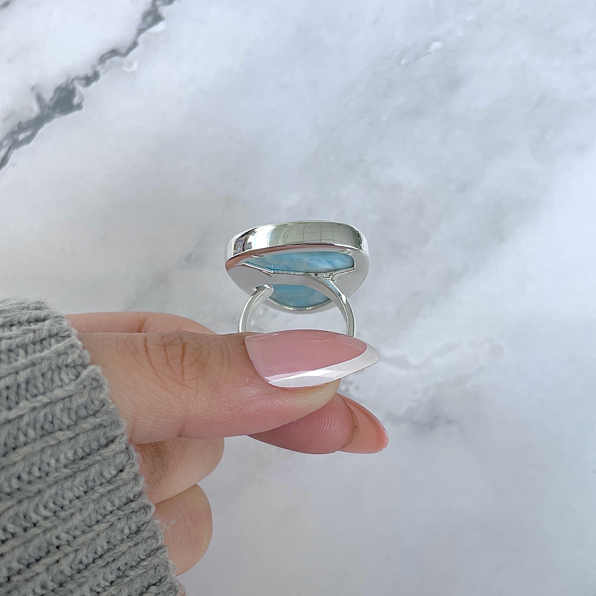 Larimar Adjustable Ring-(LAR-R-1910.)