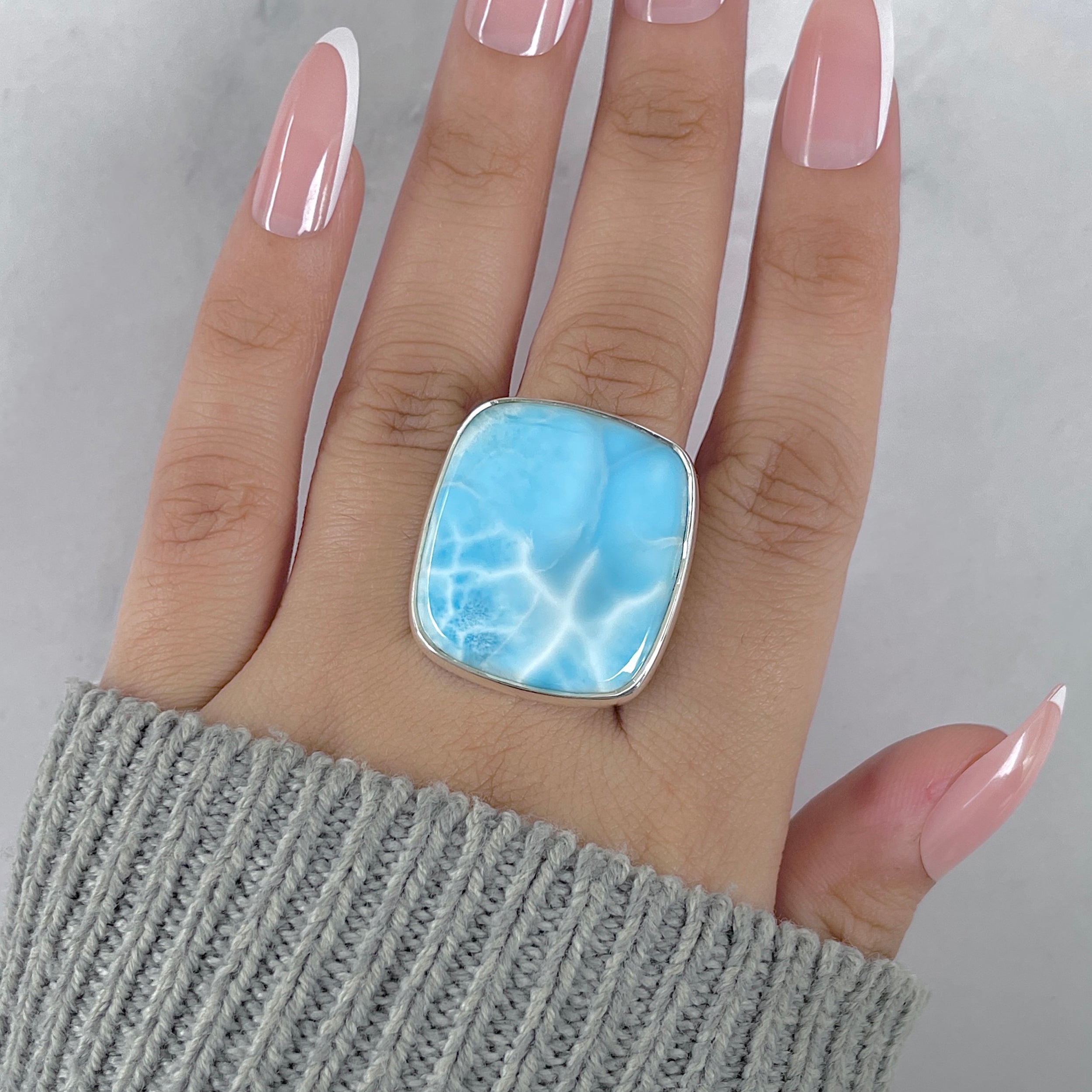 Larimar Adjustable Ring-(LAR-R-1911.)