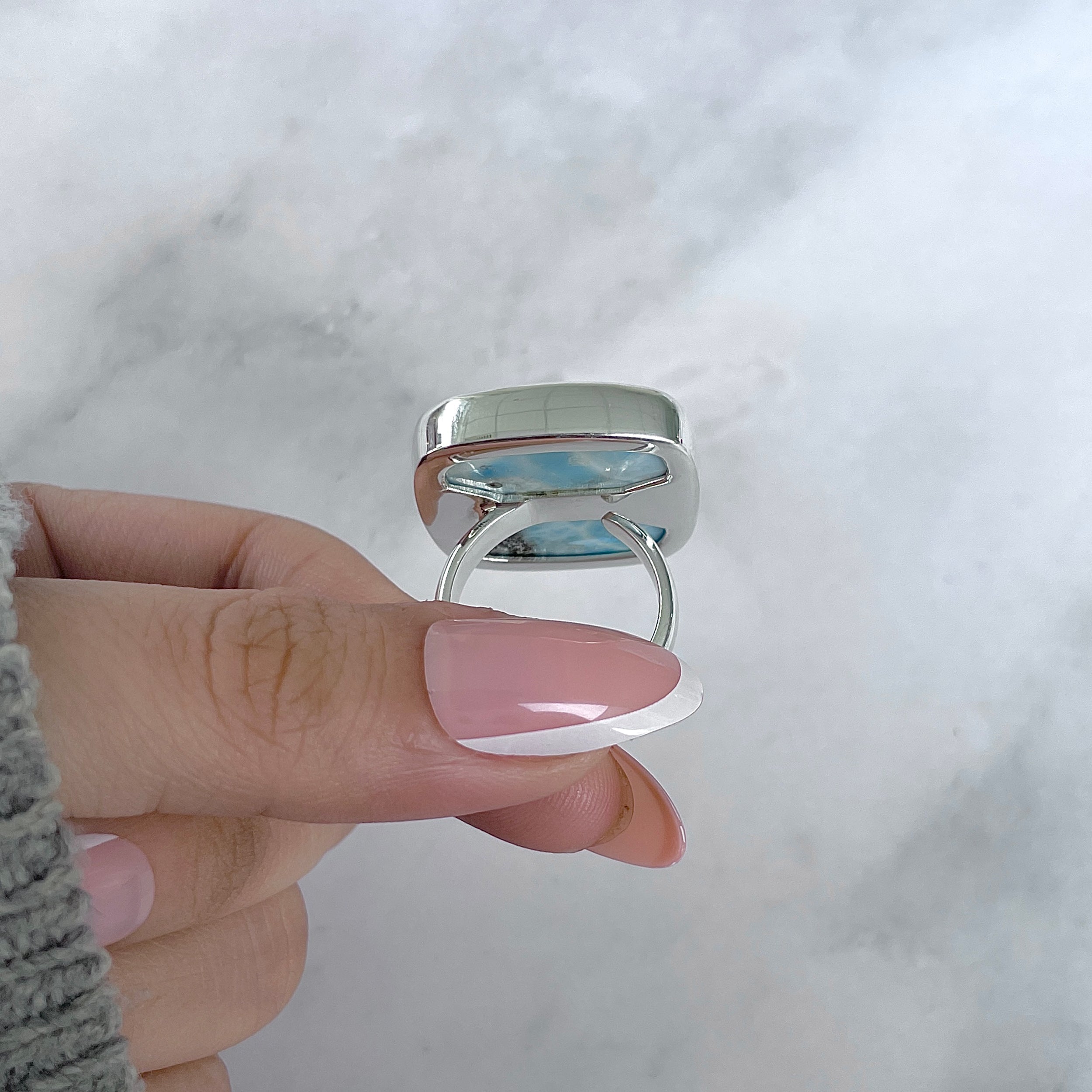 Larimar Adjustable Ring-(LAR-R-1911.)