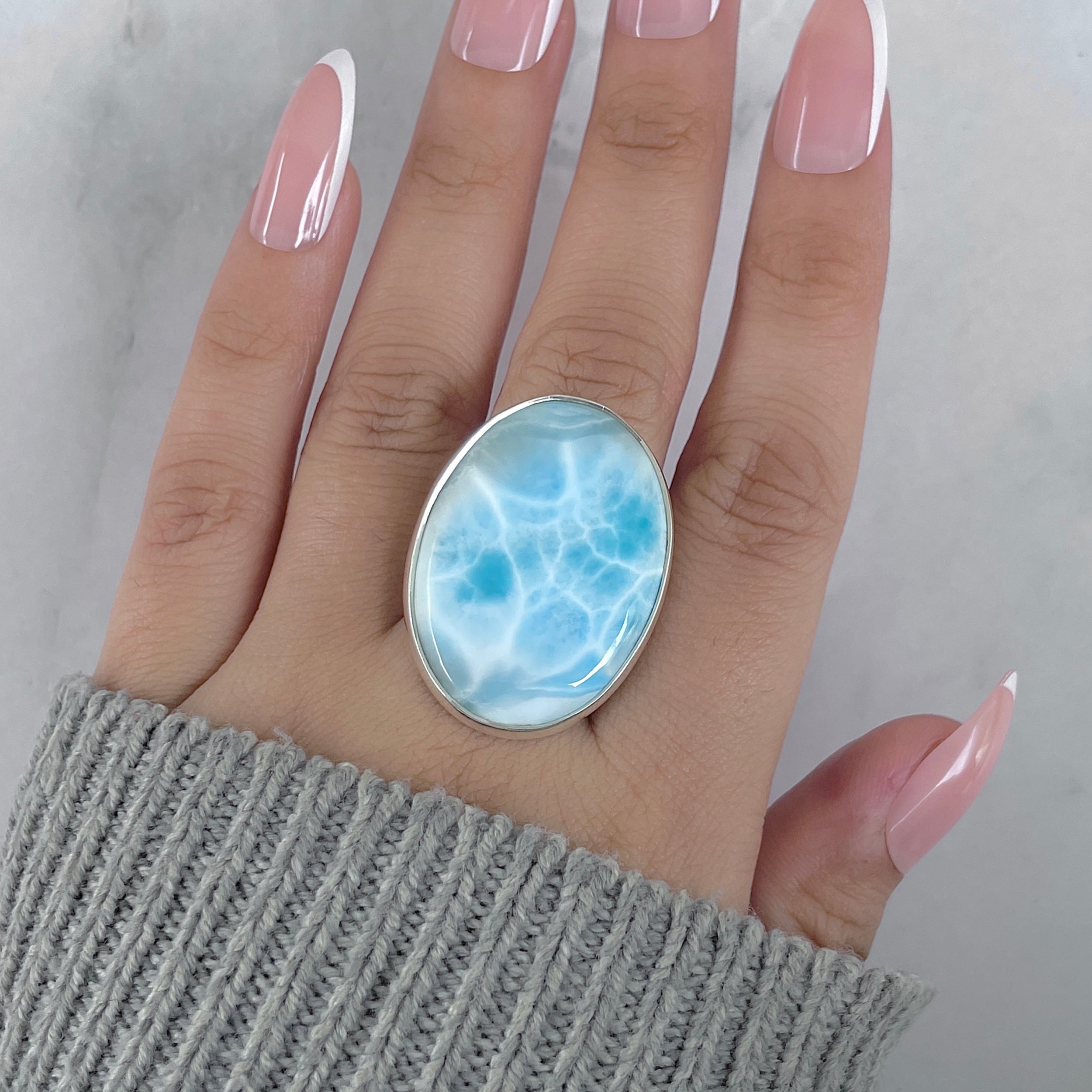 Larimar Adjustable Ring-(LAR-R-1913.)
