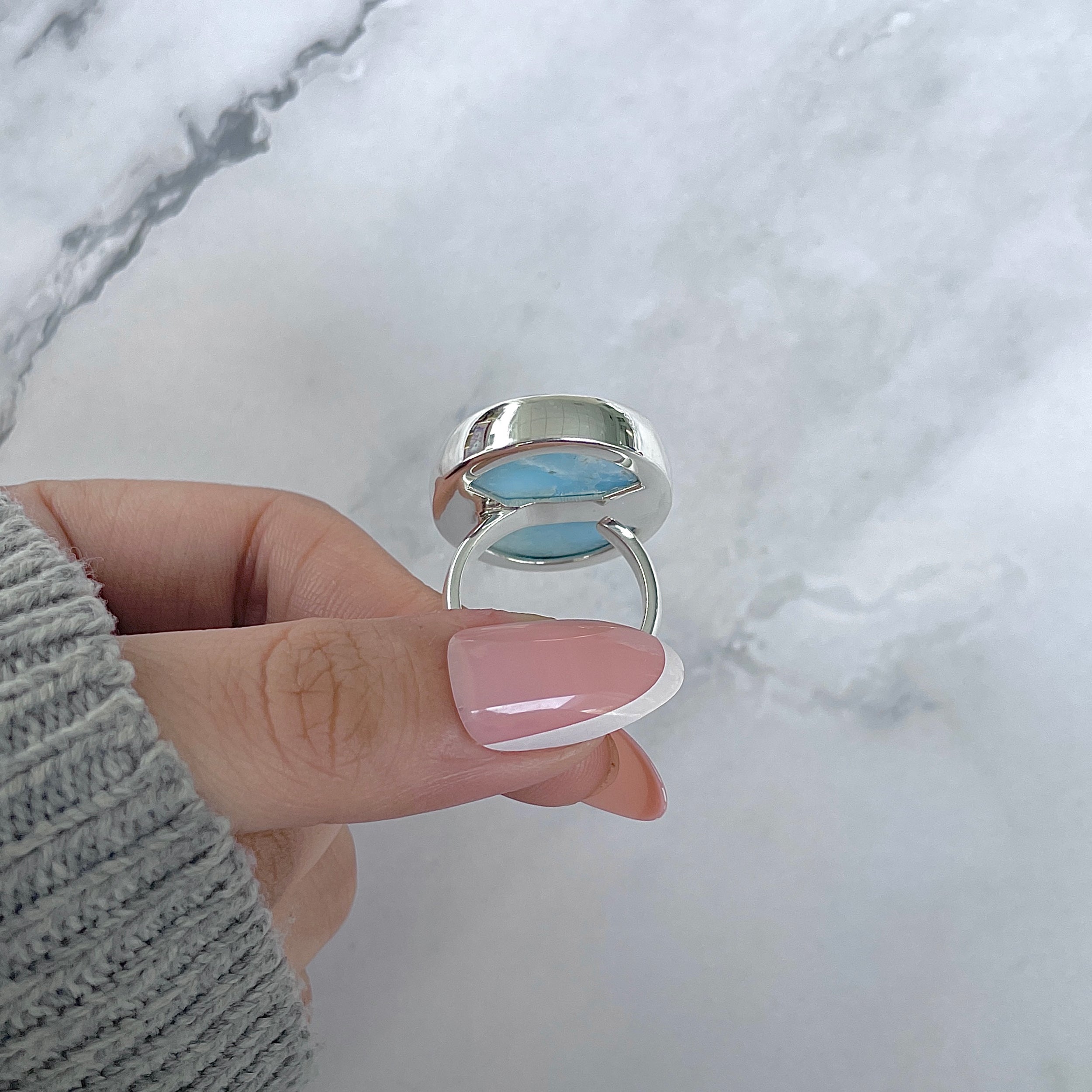 Larimar Adjustable Ring-(LAR-R-1913.)