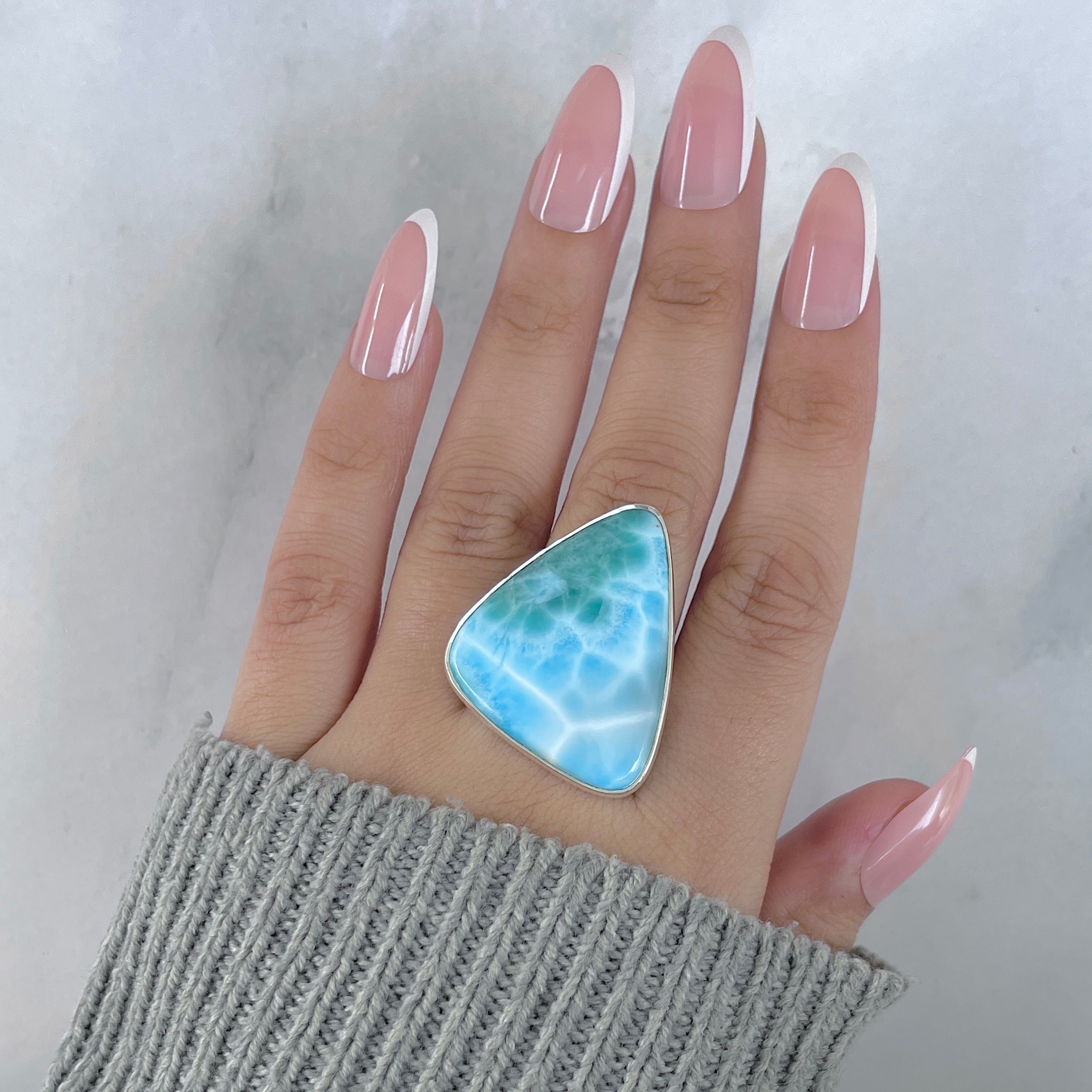 Larimar Adjustable Ring-(LAR-R-1915.)