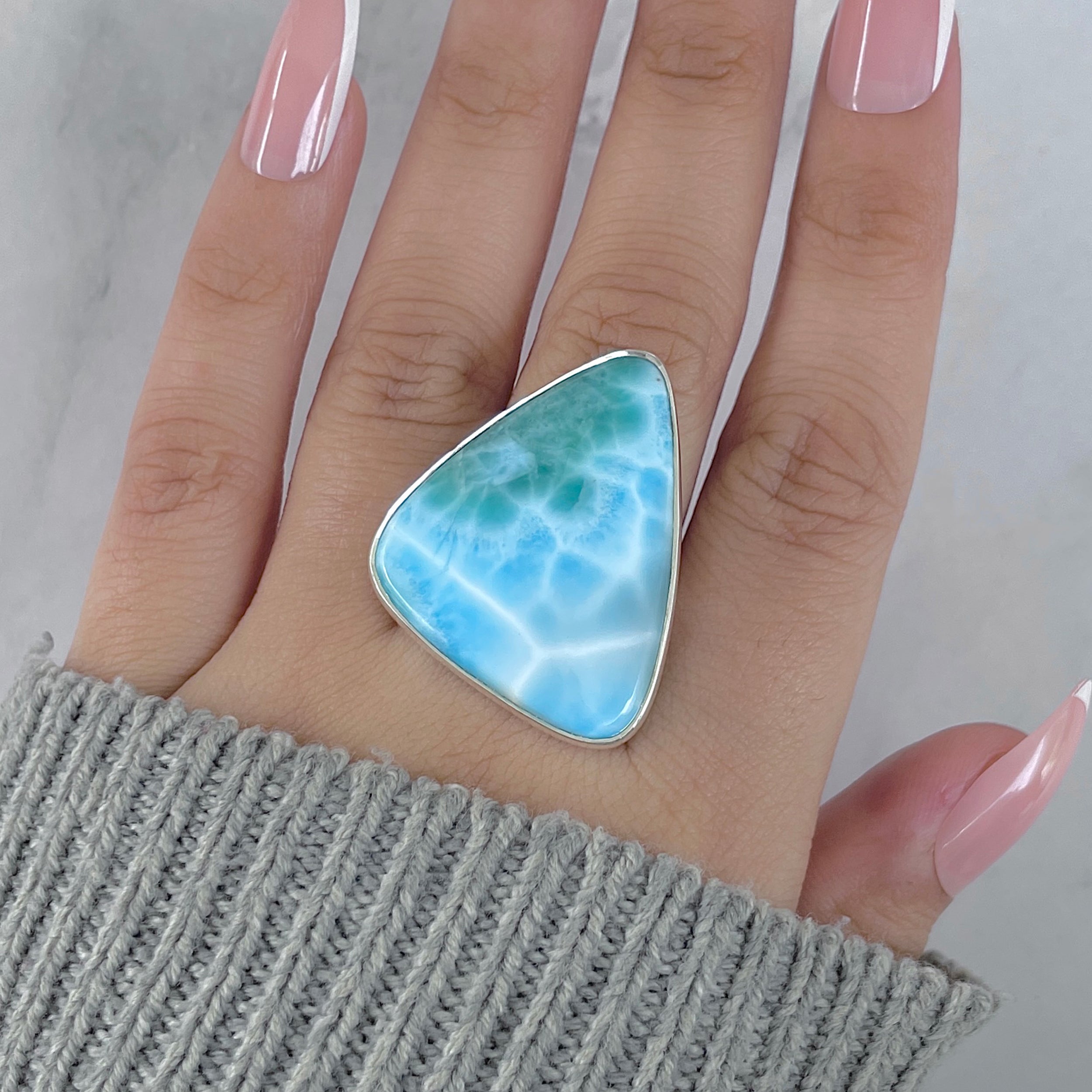 Larimar Adjustable Ring-(LAR-R-1915.)