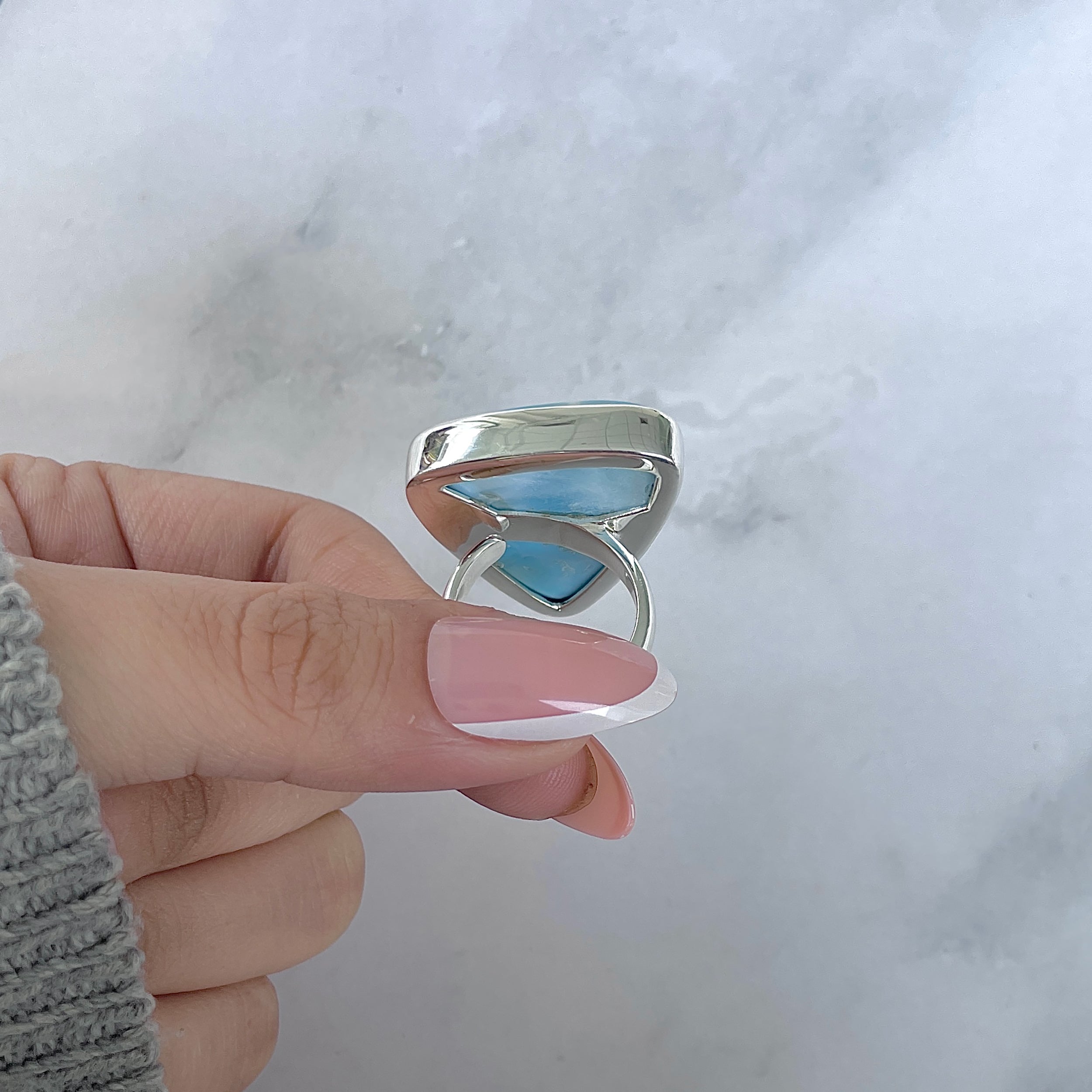 Larimar Adjustable Ring-(LAR-R-1915.)