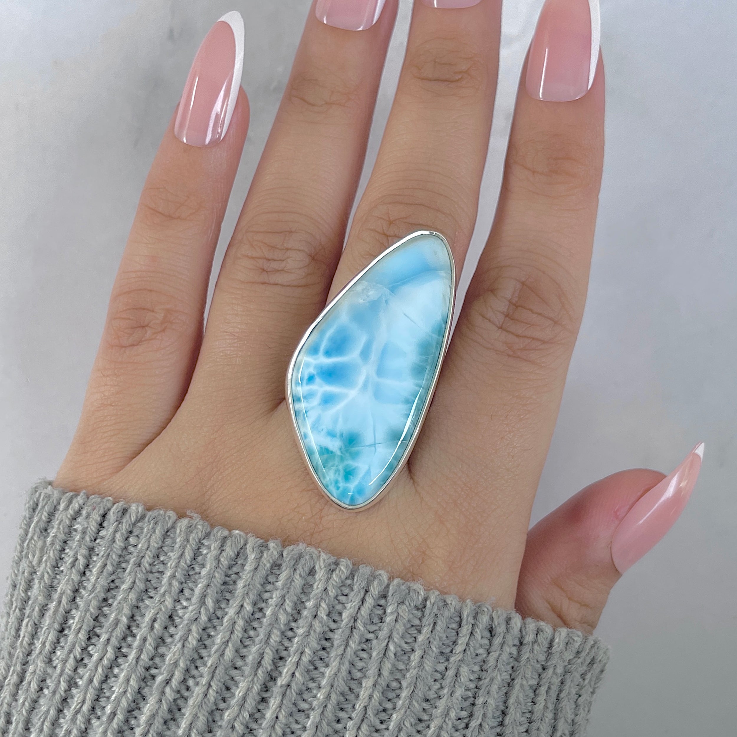 Larimar Adjustable Ring-(LAR-R-1916.)