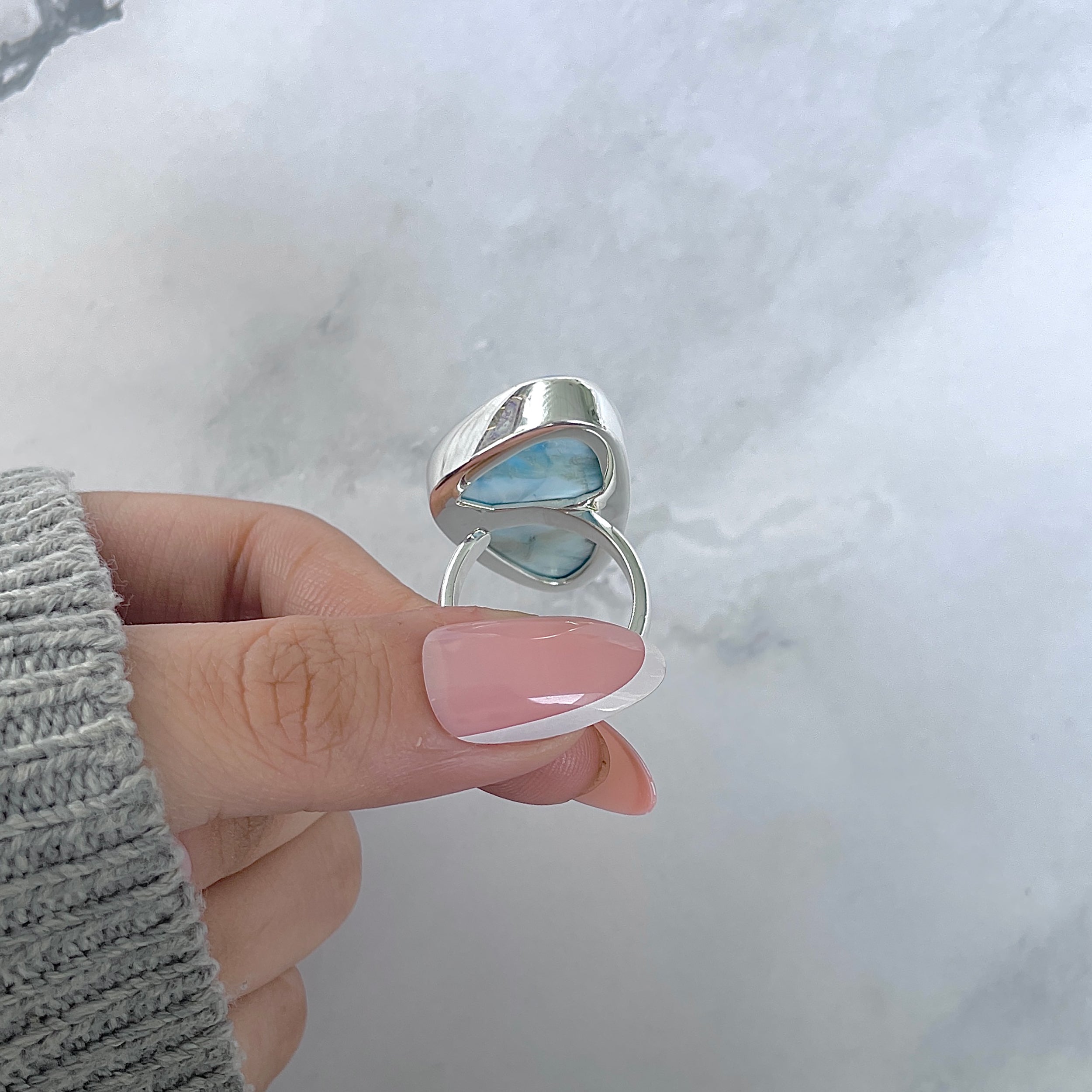 Larimar Adjustable Ring-(LAR-R-1916.)