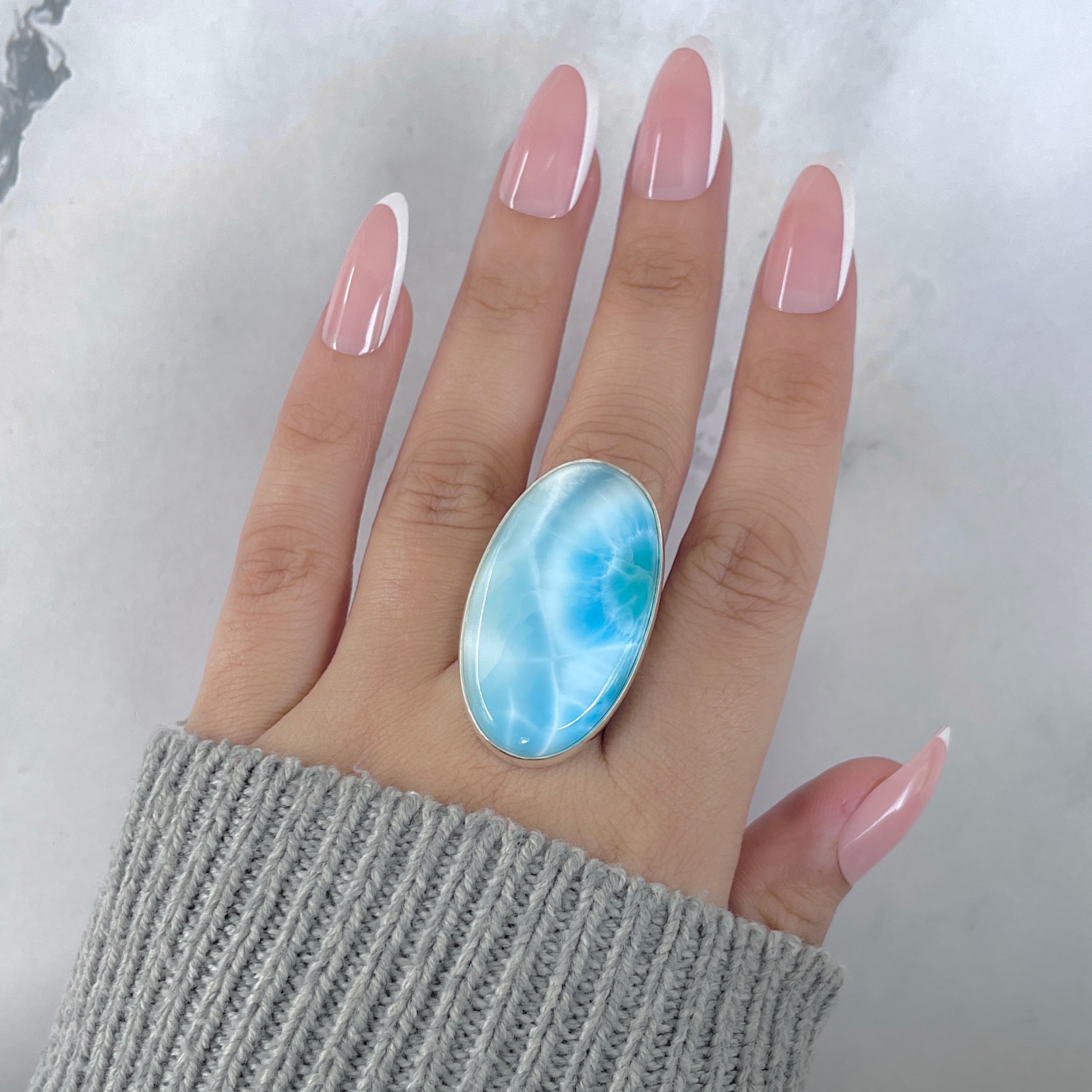 Larimar Adjustable Ring-(LAR-R-1917.)