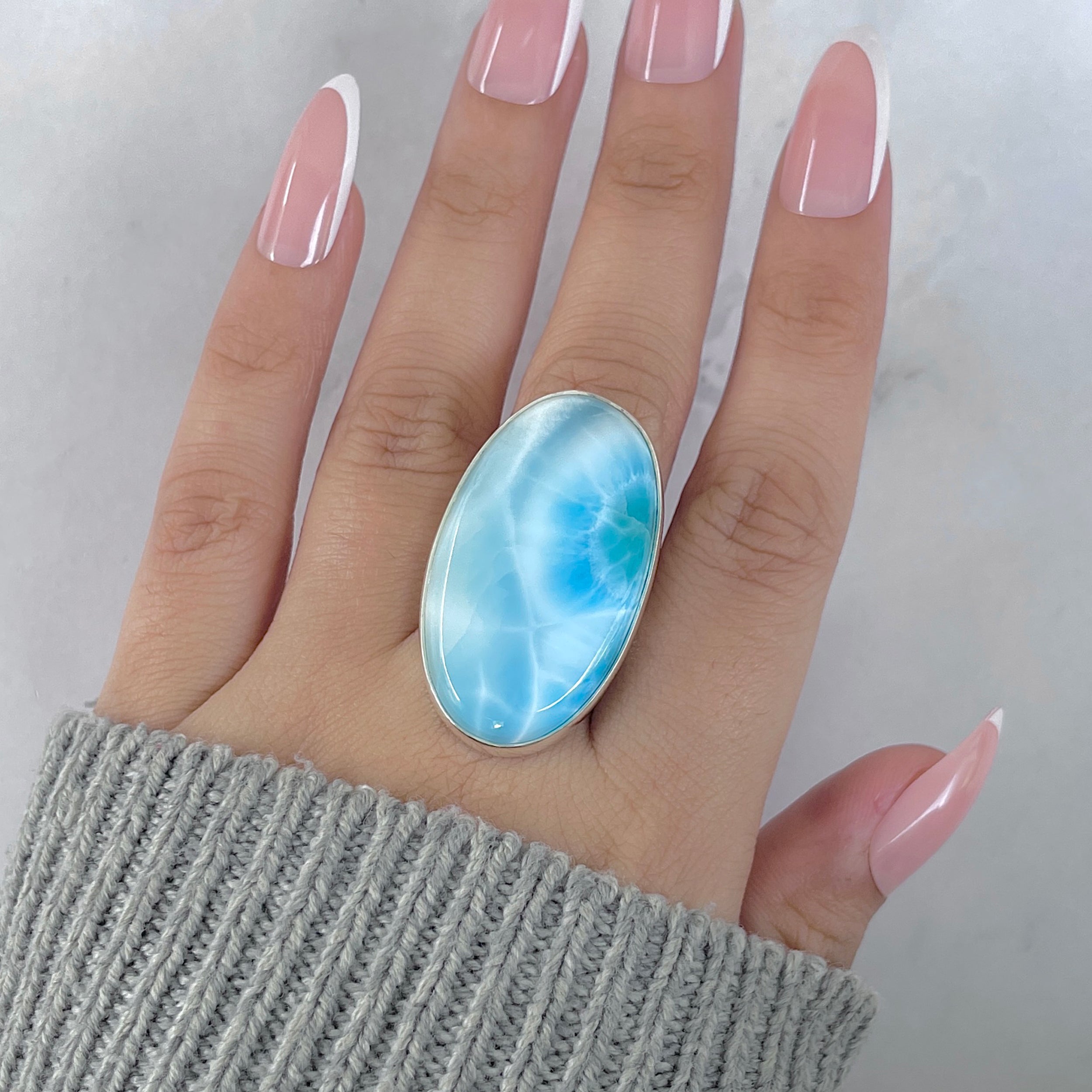 Larimar Adjustable Ring-(LAR-R-1917.)
