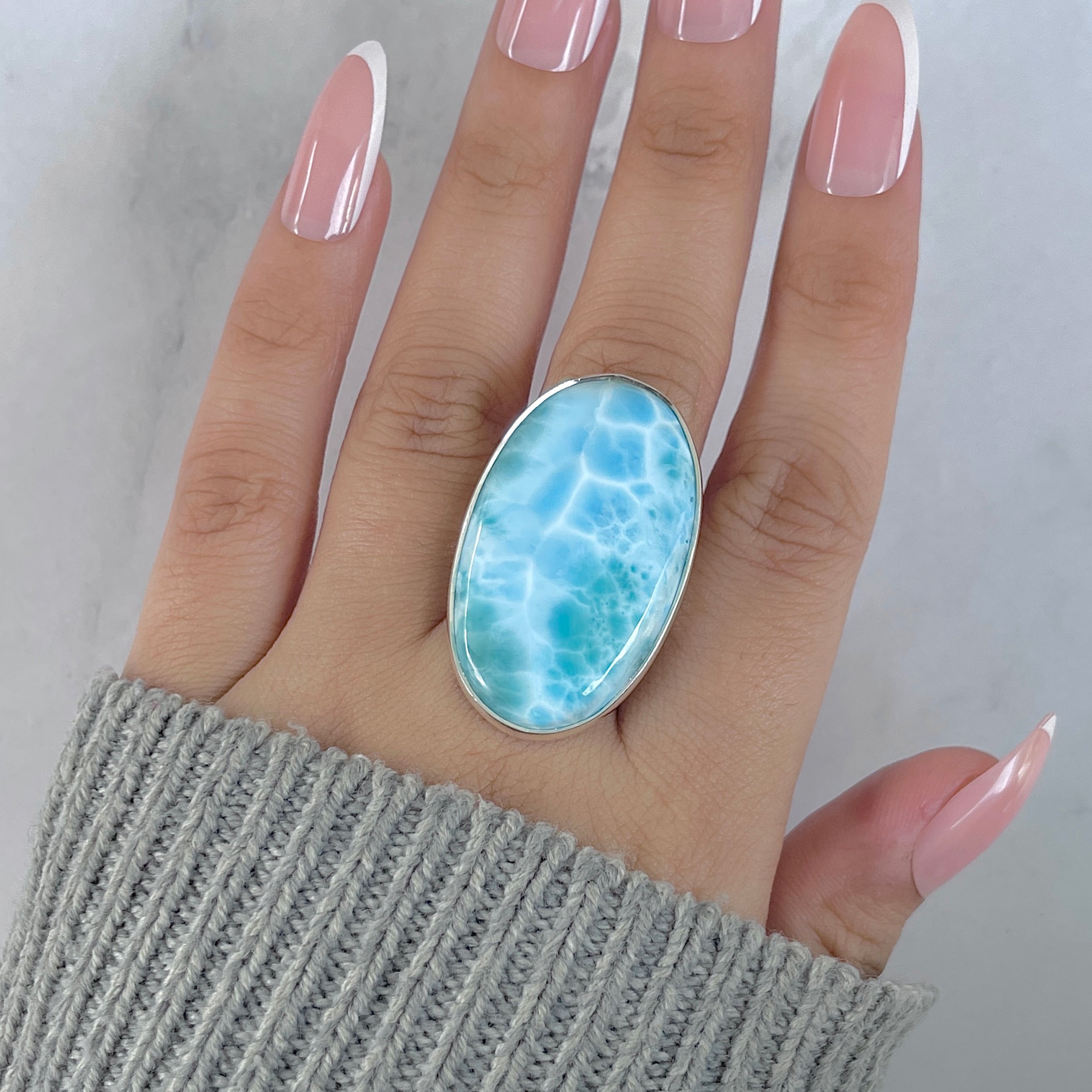 Larimar Adjustable Ring-(LAR-R-1918.)