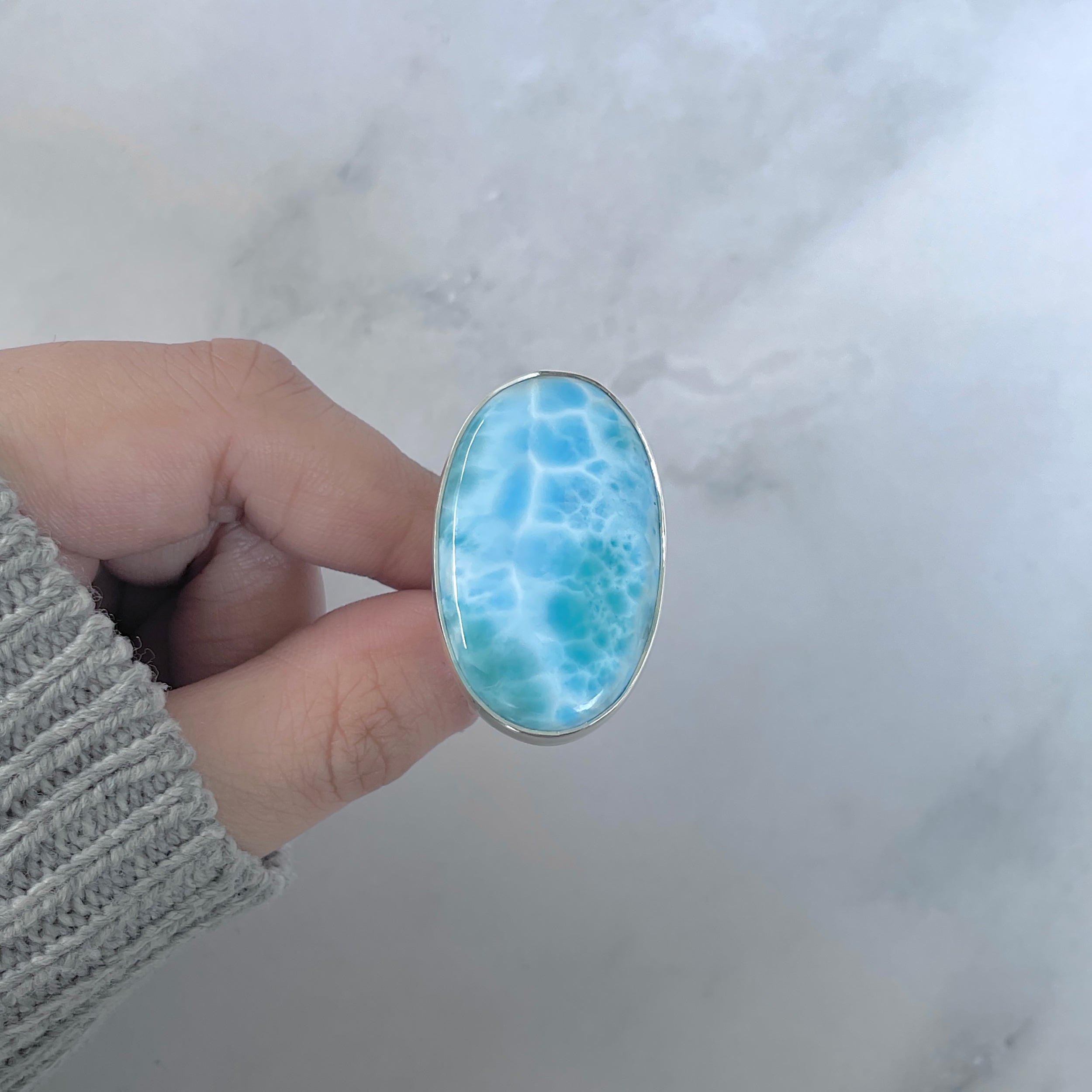 Larimar Adjustable Ring-(LAR-R-1918.)