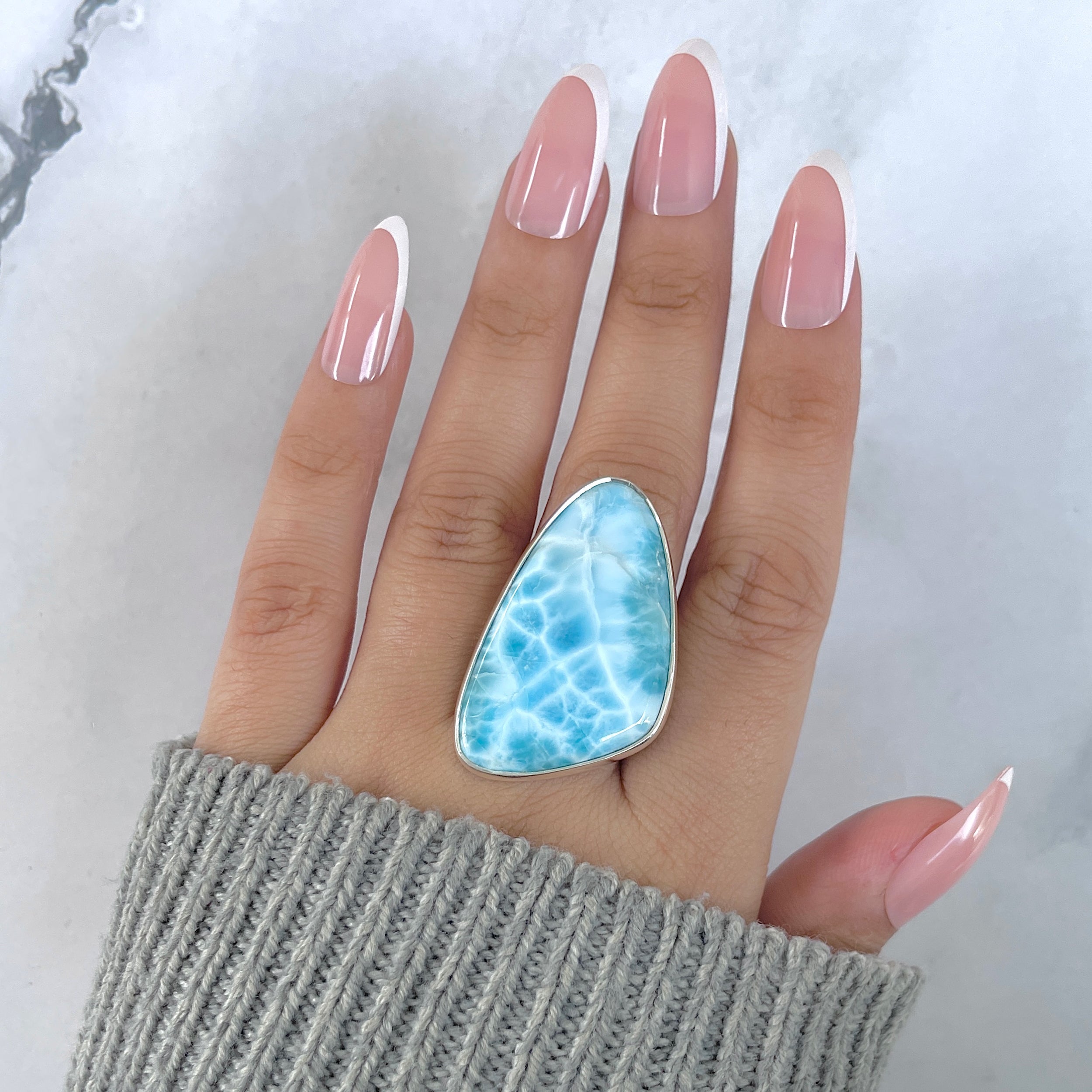Larimar Adjustable Ring-(LAR-R-1919.)