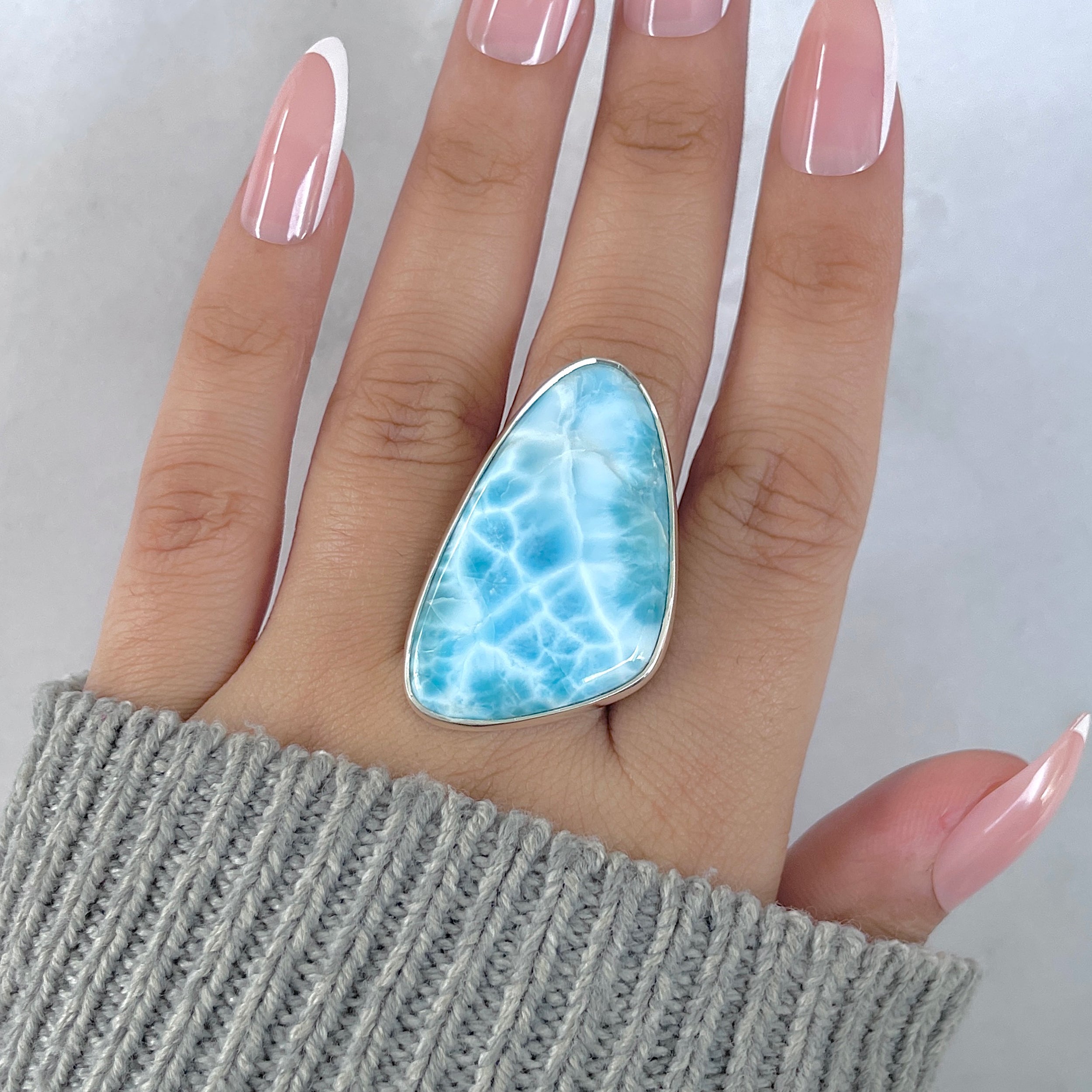 Larimar Adjustable Ring-(LAR-R-1919.)