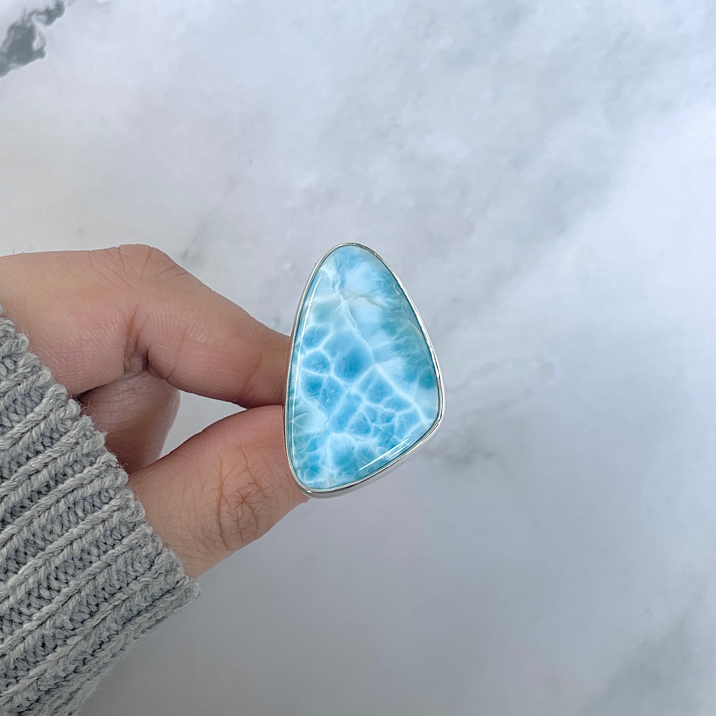 Larimar Adjustable Ring-(LAR-R-1919.)