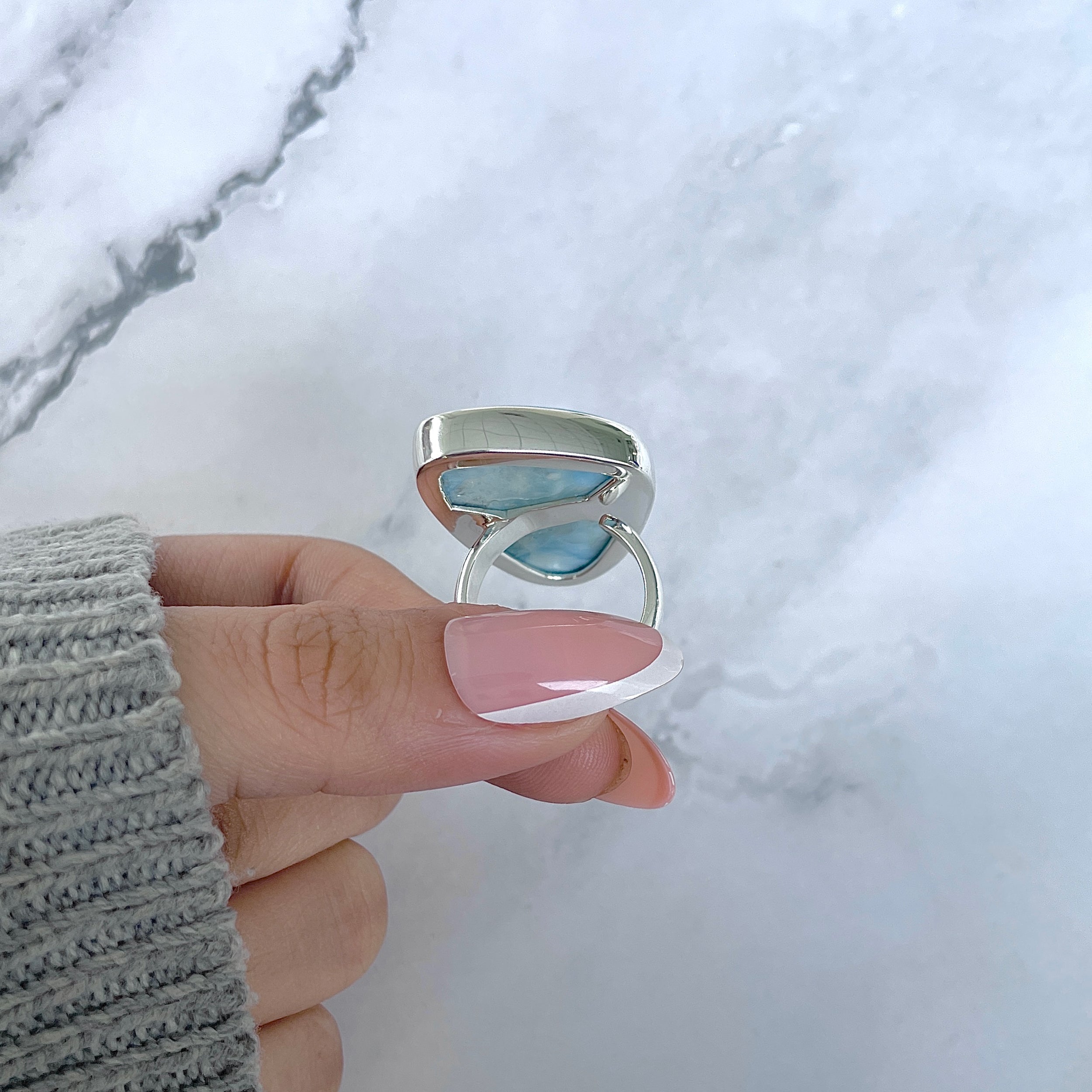 Larimar Adjustable Ring-(LAR-R-1919.)