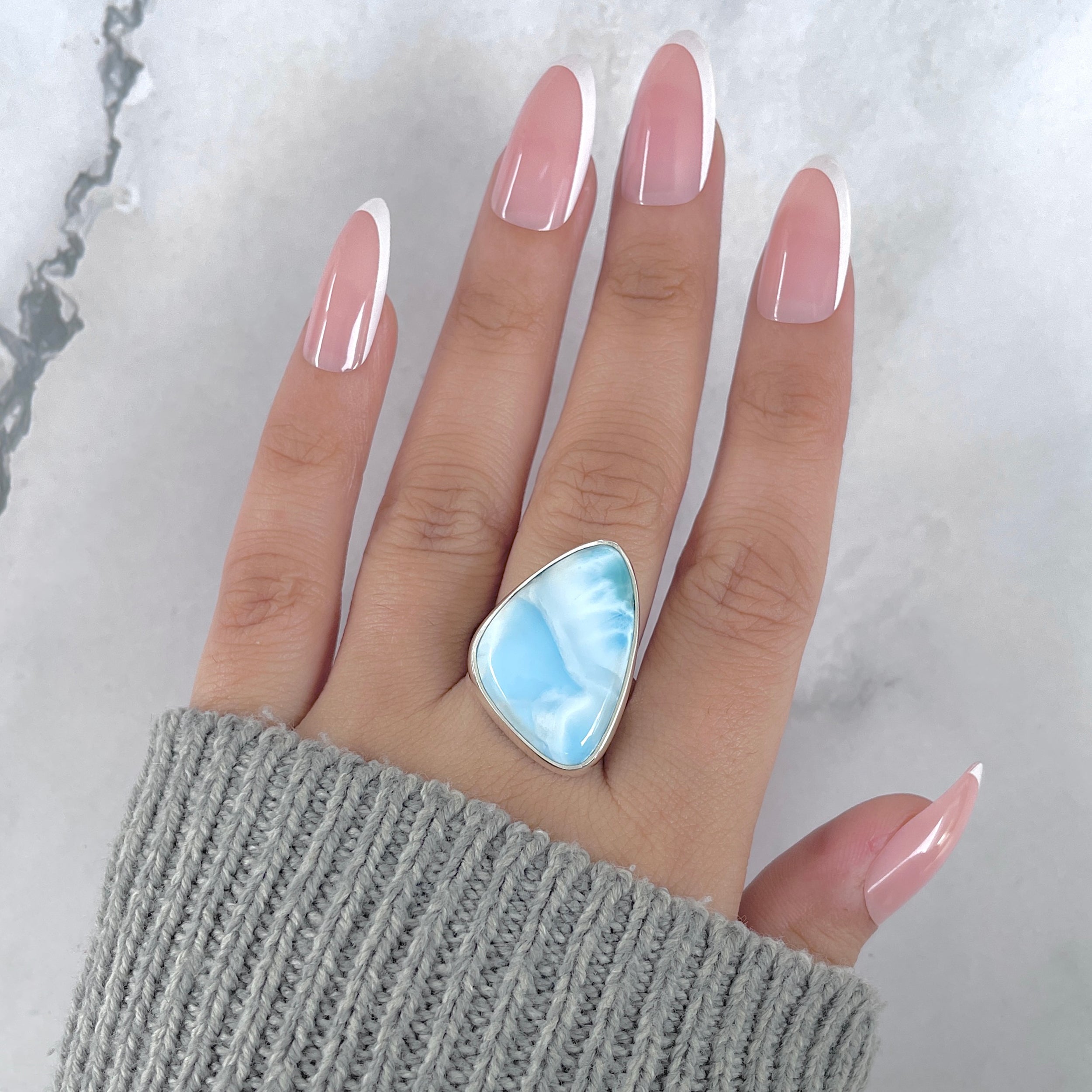 Larimar Adjustable Ring-(LAR-R-1921.)