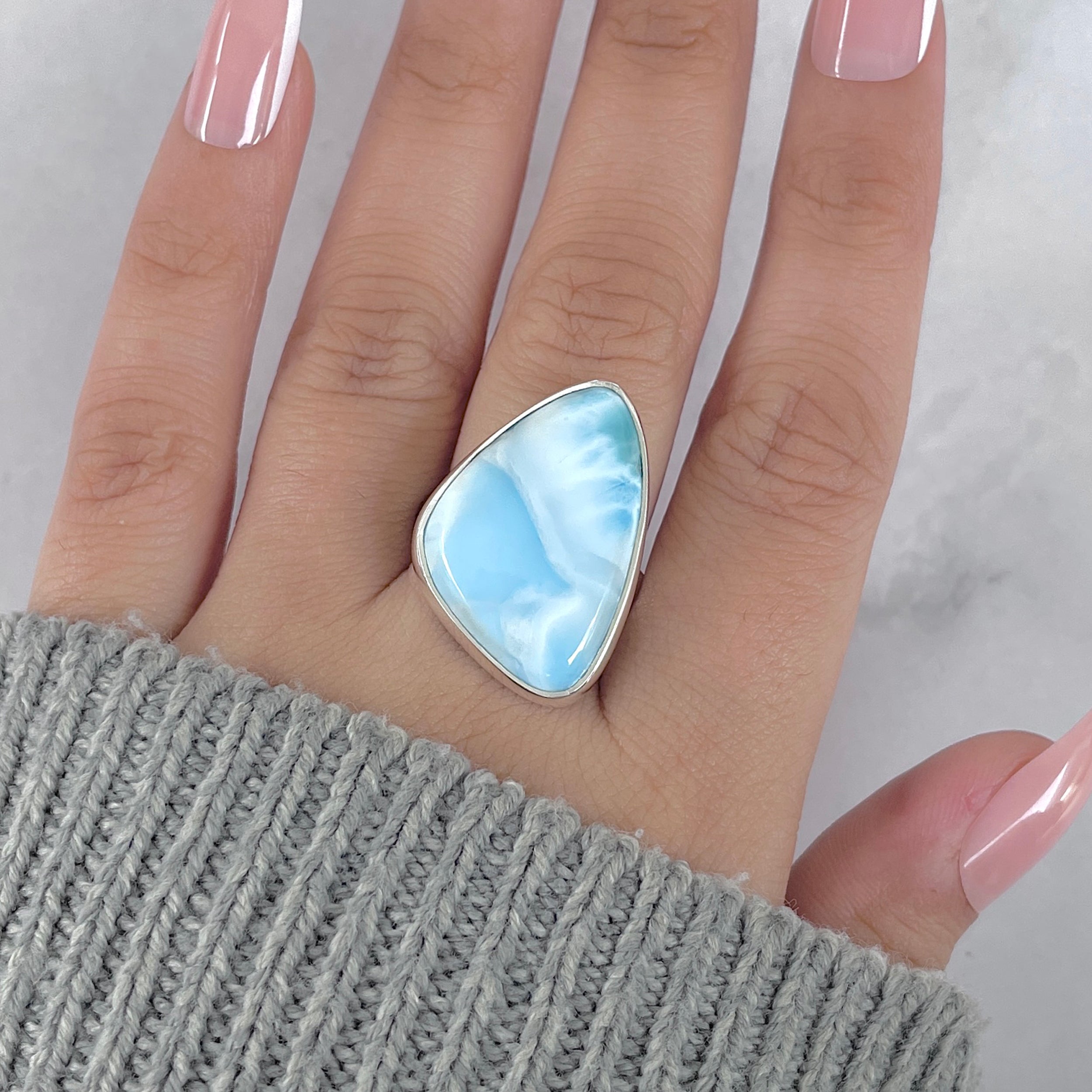 Larimar Adjustable Ring-(LAR-R-1921.)