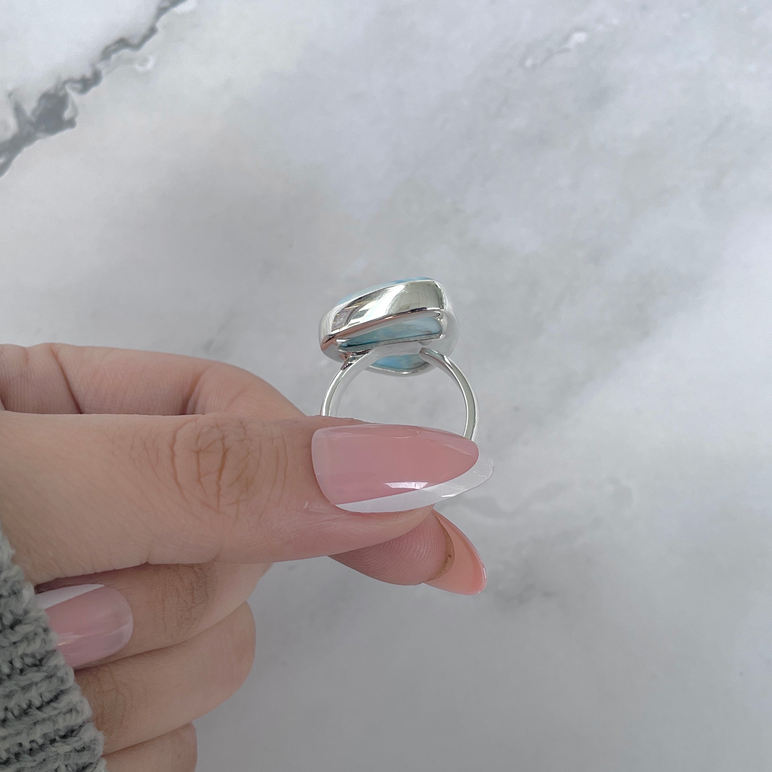 Larimar Adjustable Ring-(LAR-R-1921.)