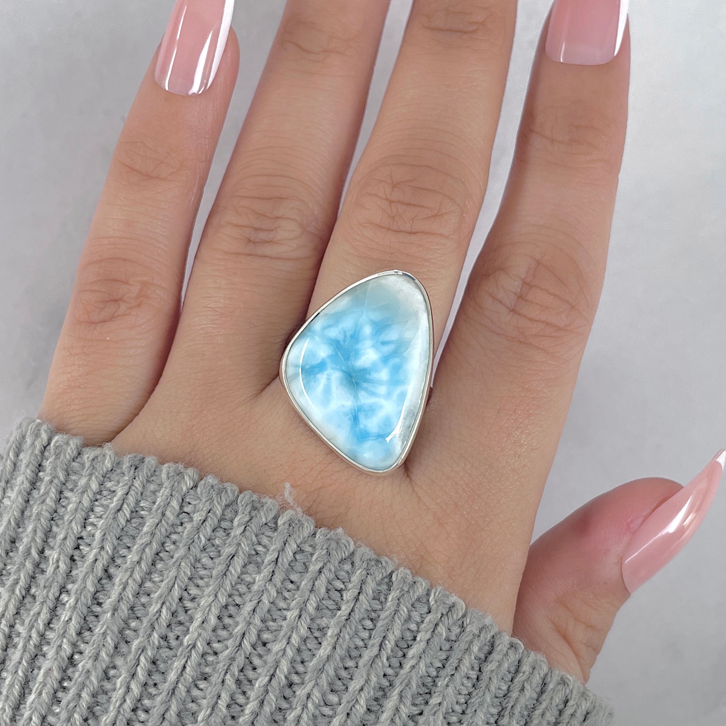 Larimar Adjustable Ring-(LAR-R-1923.)