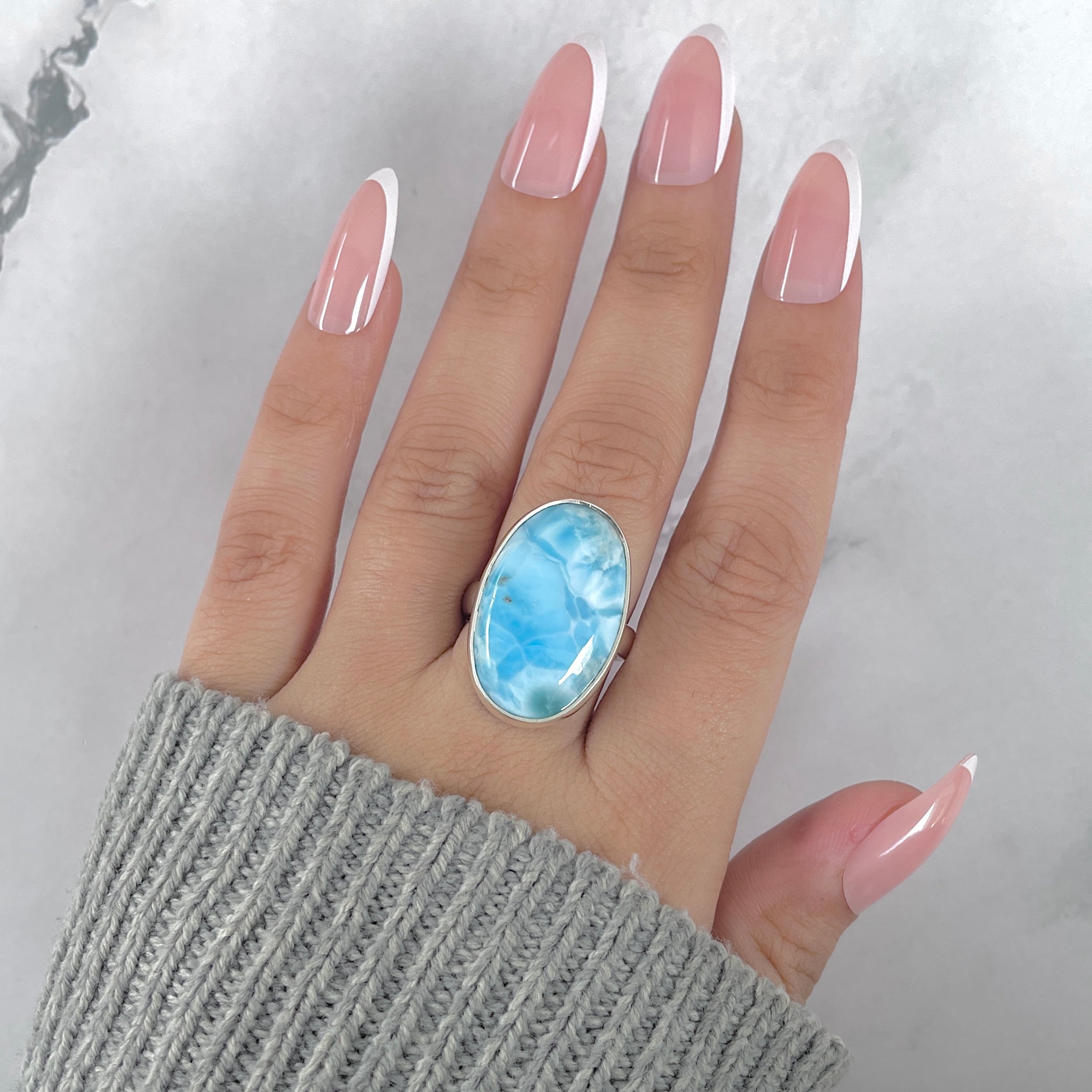 Larimar Adjustable Ring-(LAR-R-1924.)