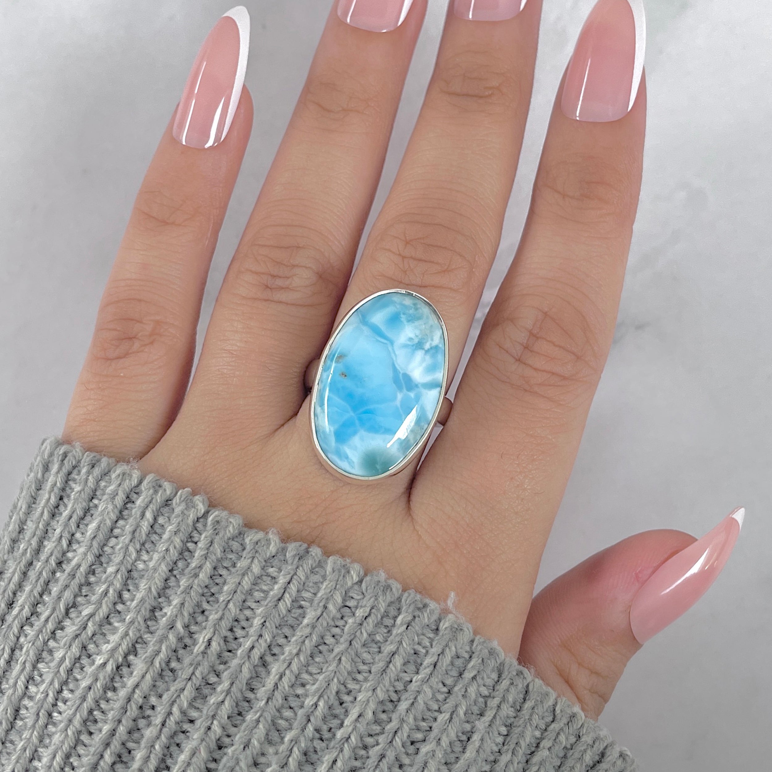 Larimar Adjustable Ring-(LAR-R-1924.)